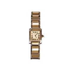 Cartier Lady's Yellow Gold Stainless Steel Tank Francaise Wristwatch