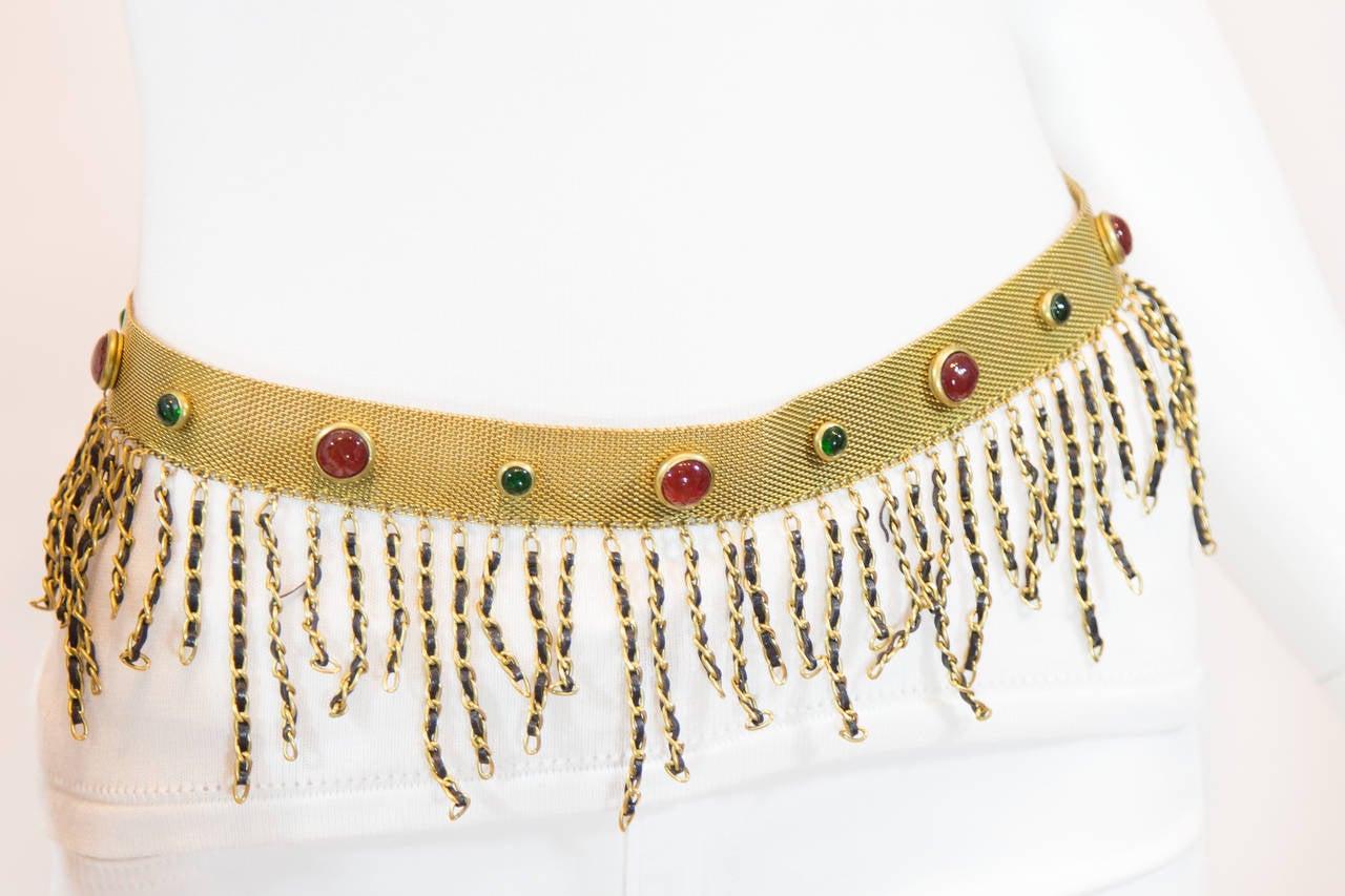 Women's Chanel Gold Jeweled Belt