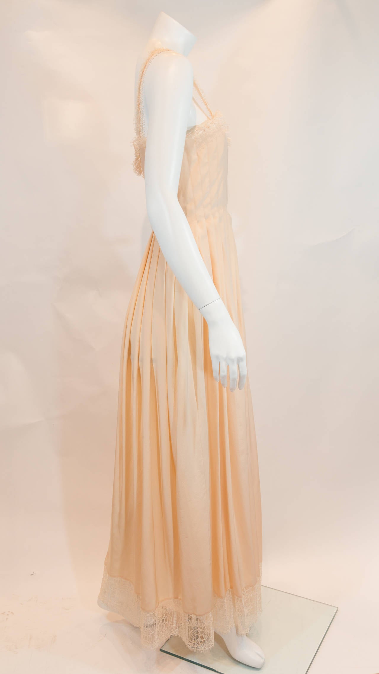 silk peach dress