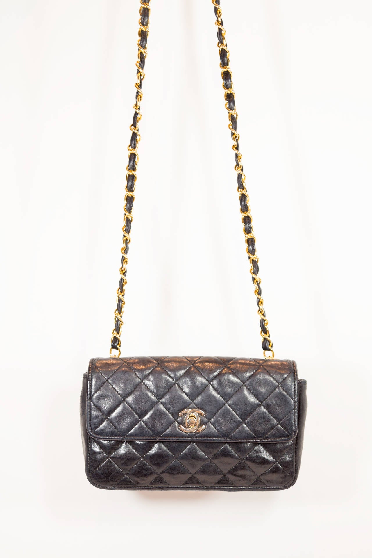Women's Chanel Vintage Black Quilted Cross Body Bag