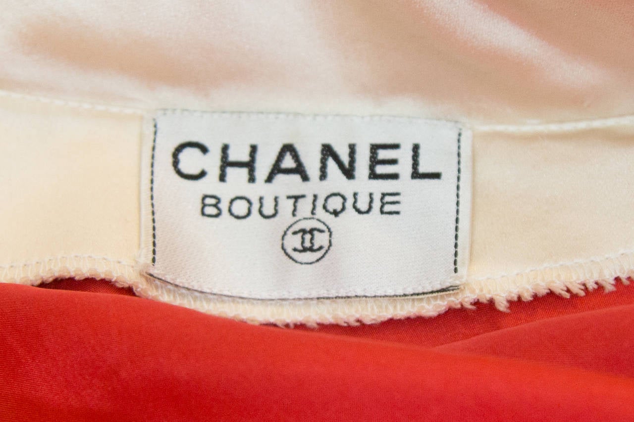 Women's Chanel Vintage Red Dress with Gold Front Button Detail