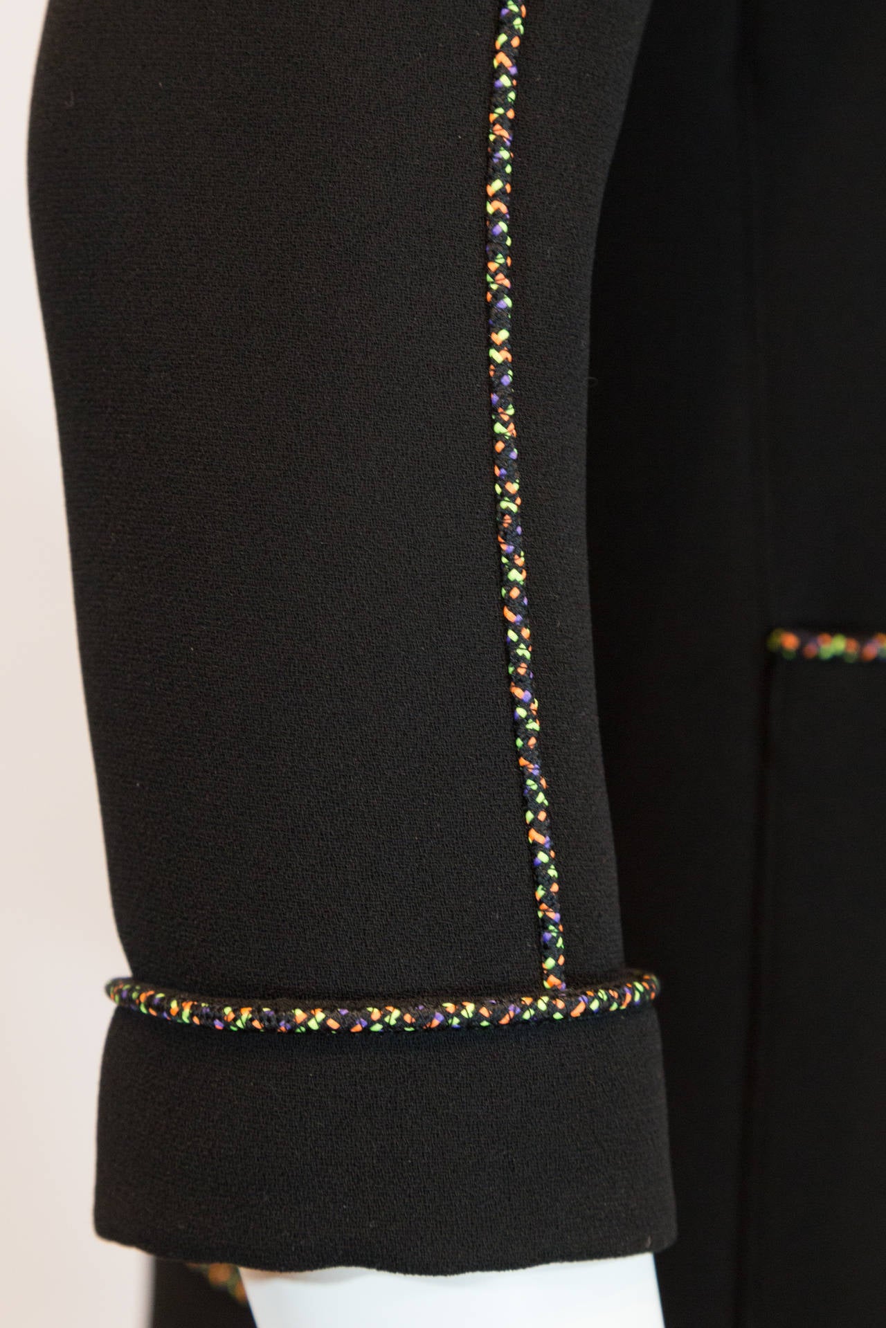 2014 Chanel Black Dress with Multicolor Trim 1