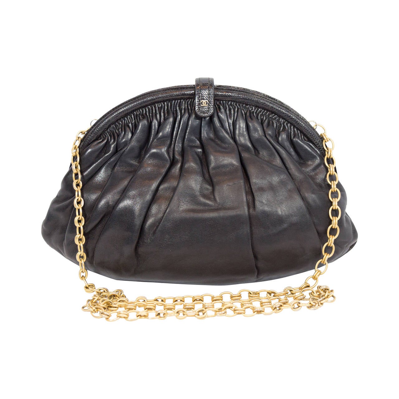 Chanel vintage Black Evening Bag at 1stDibs