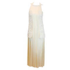 Chanel 2014 White Silk Textured Dress