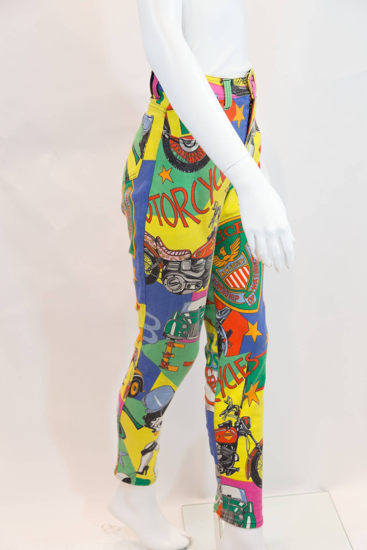 1990s Gianni Versace Couture Betti Boop Print Jeans In Excellent Condition In New York, NY