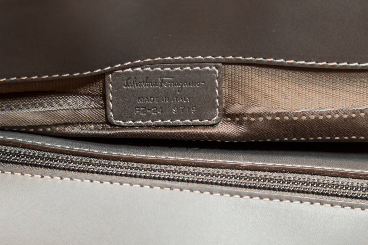 Salvatore Ferragamo Brown Leather Overnight Bag 1