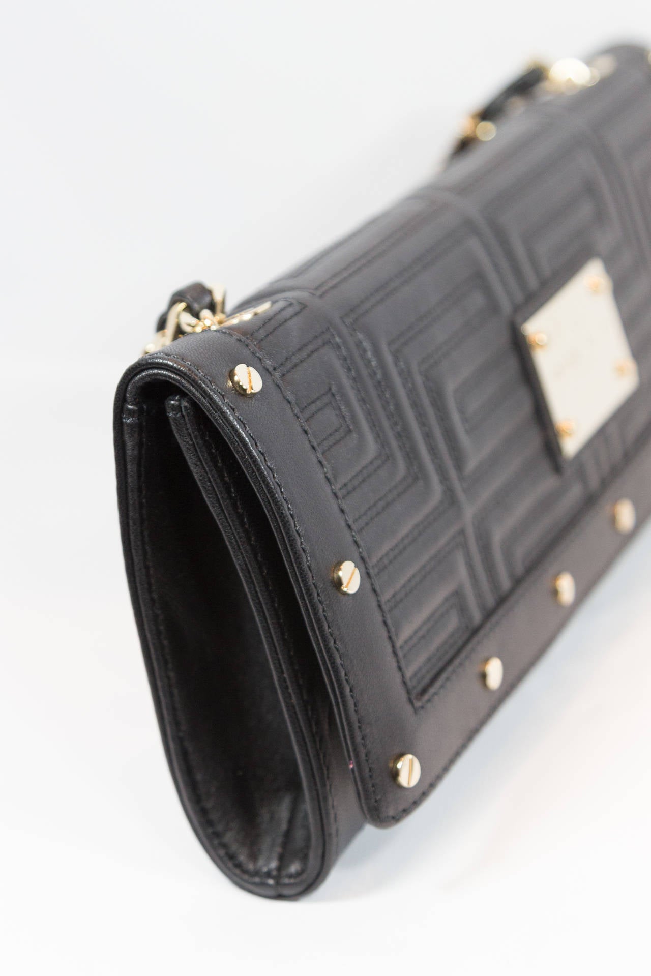 Gianni Versace Black Patent Leather Clutch 1