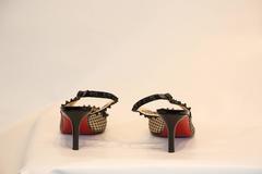 Christian Louboutin Black Kitten Heel Slingback