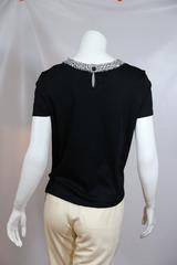 Chanel Black Top with Grey Fringe Trim