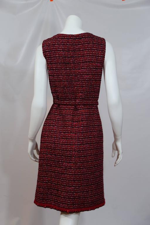 Chanel Red Wool Tweed Dress and Jacket at 1stDibs