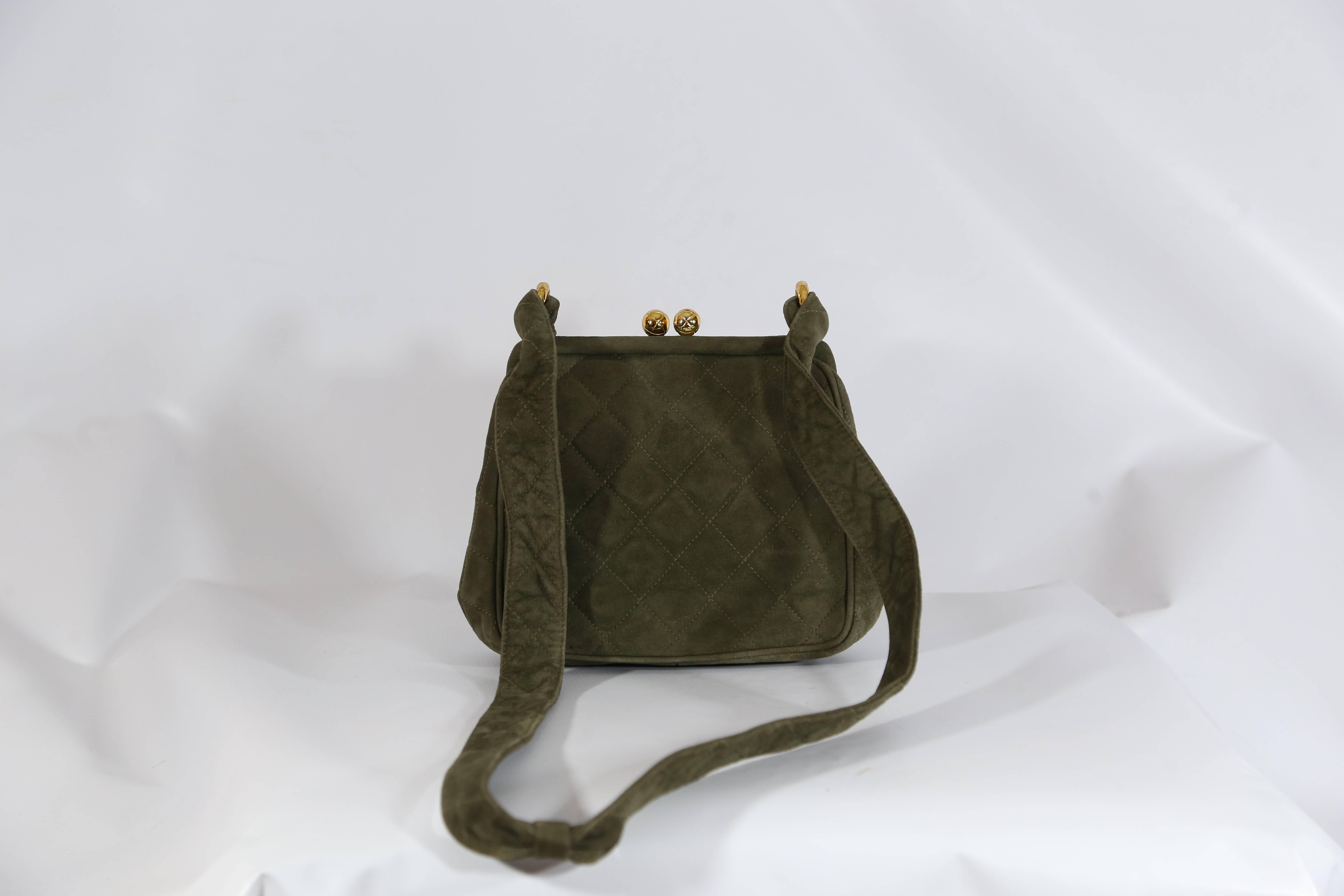 olive green suede purse