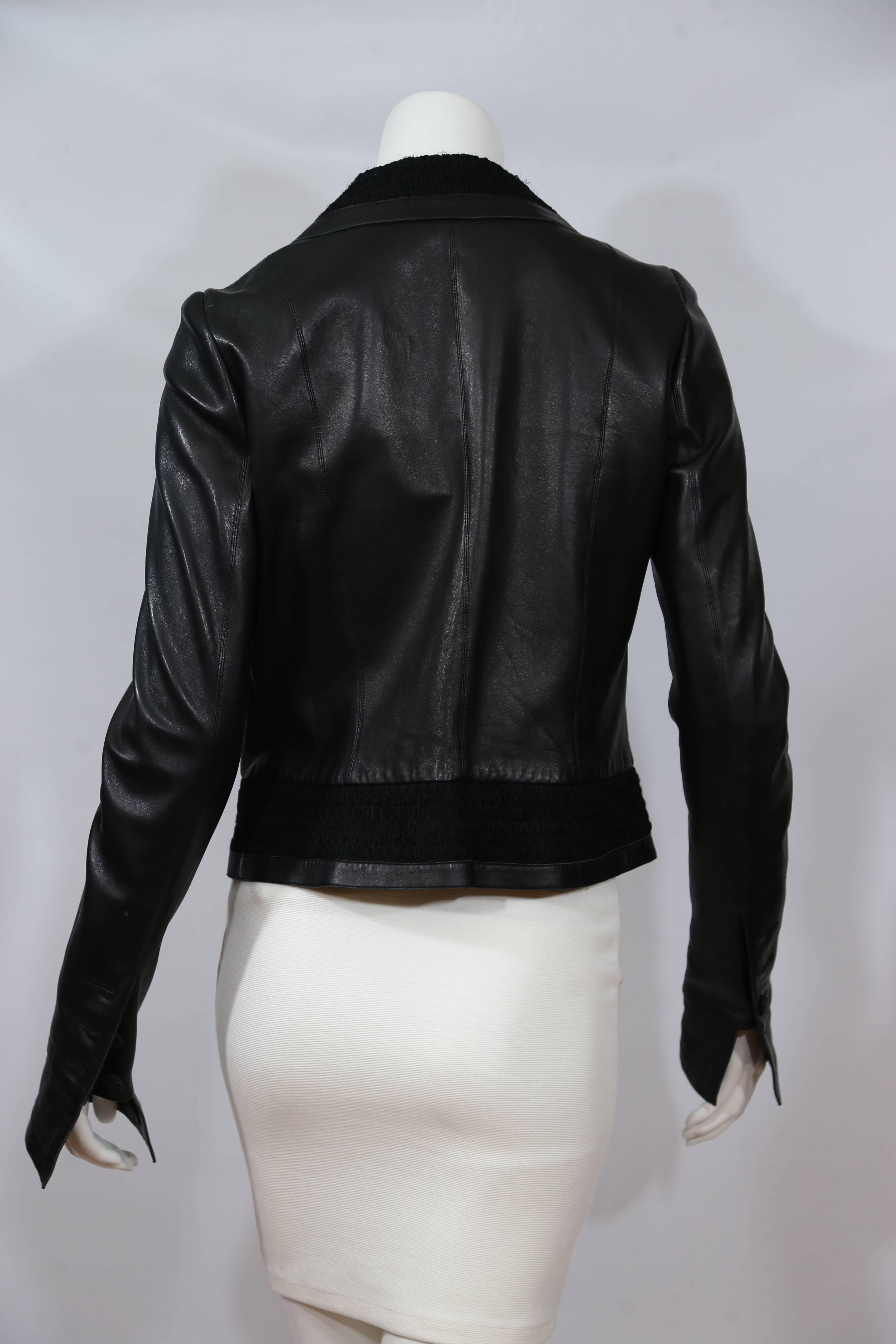 Women's Chanel Black Leather Jacket