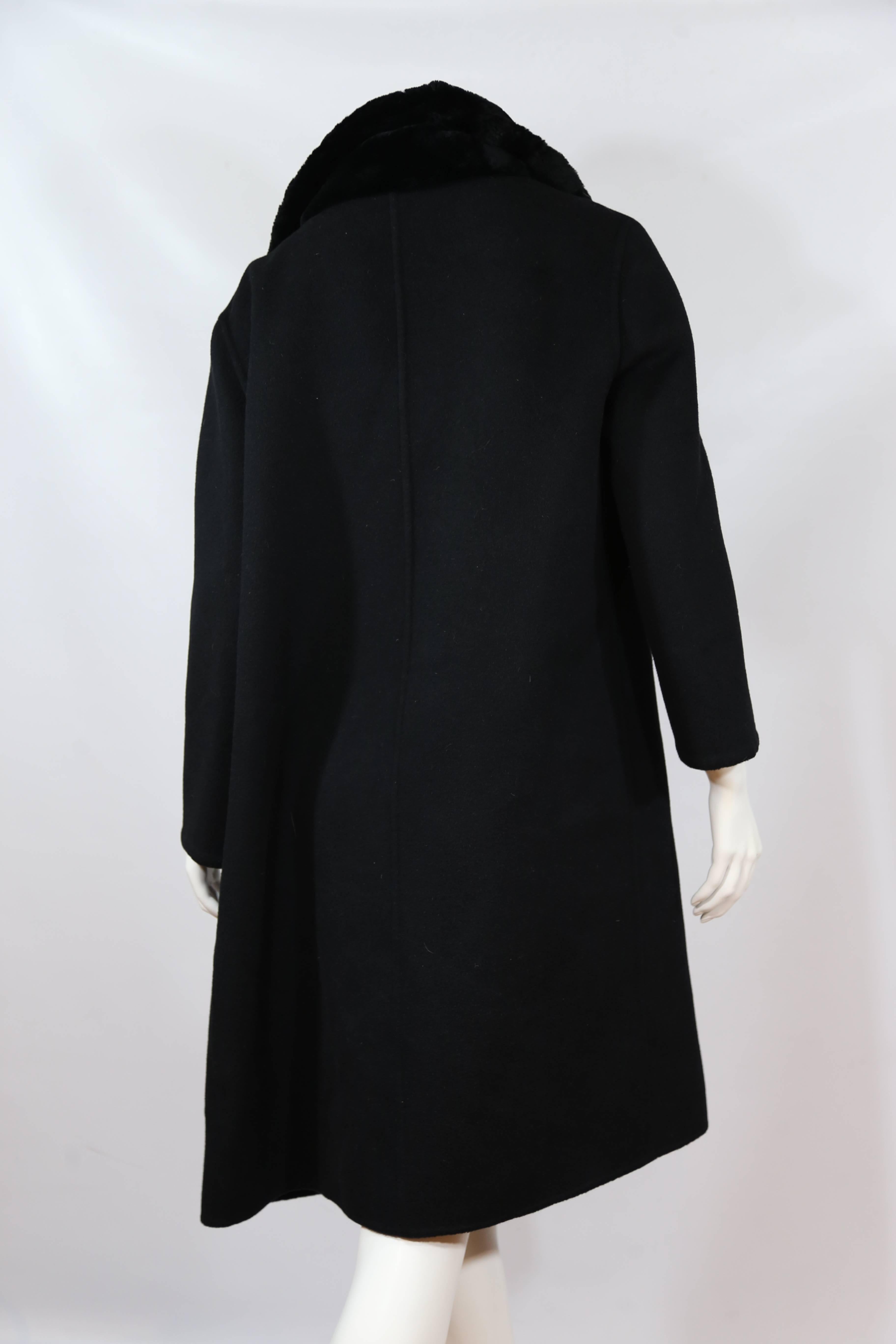 Michael Kors Black Wool Coat In Good Condition In New York, NY
