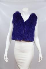 By Maline Purple Mink and Fox Fur Vest