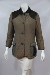 Loro Piana Quilted Tan Jacket With Leather Patches