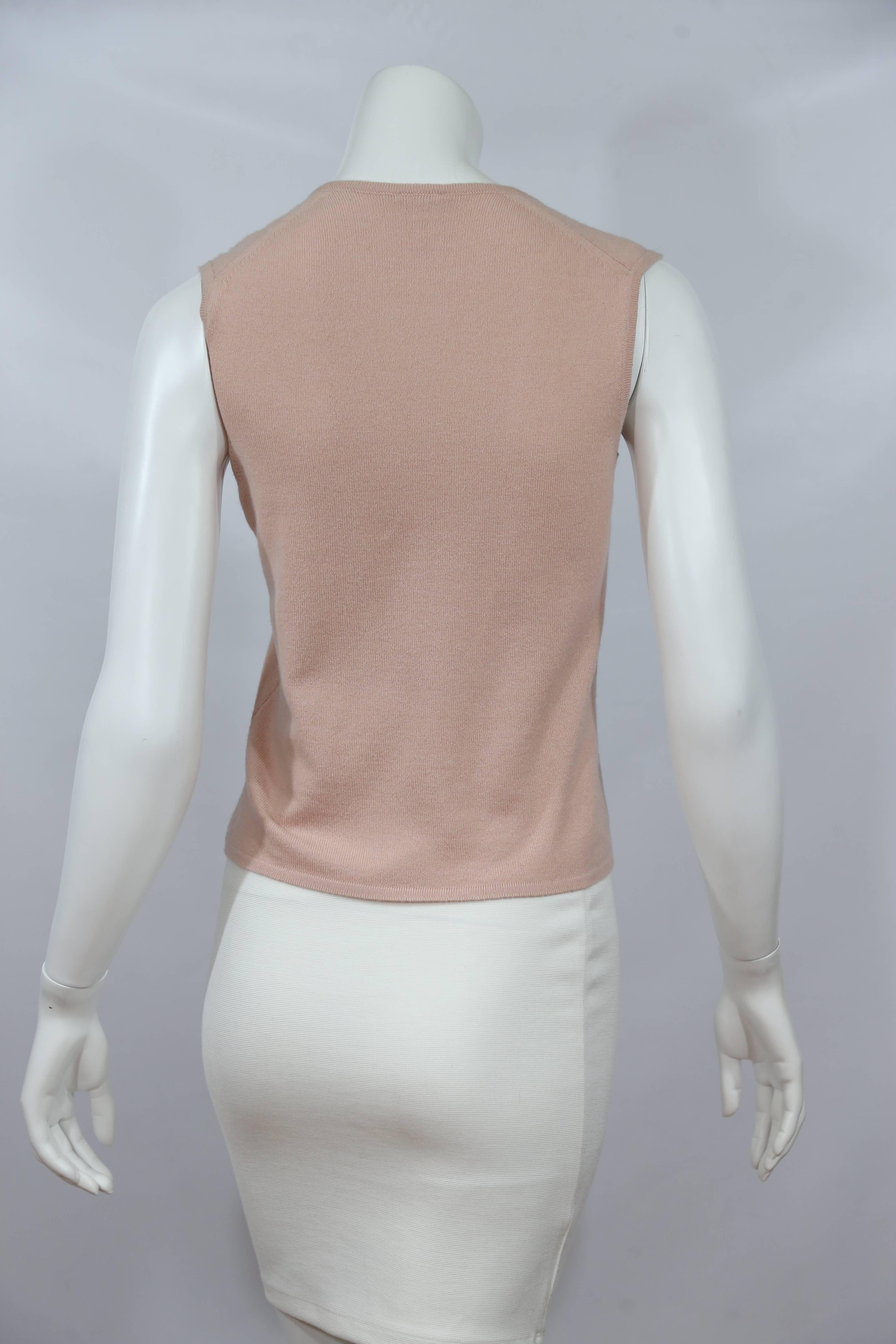 Brown Chanel Pink Cashmere Shell