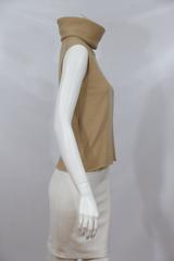 Chanel Beige Cashmere Cowl Neck Top