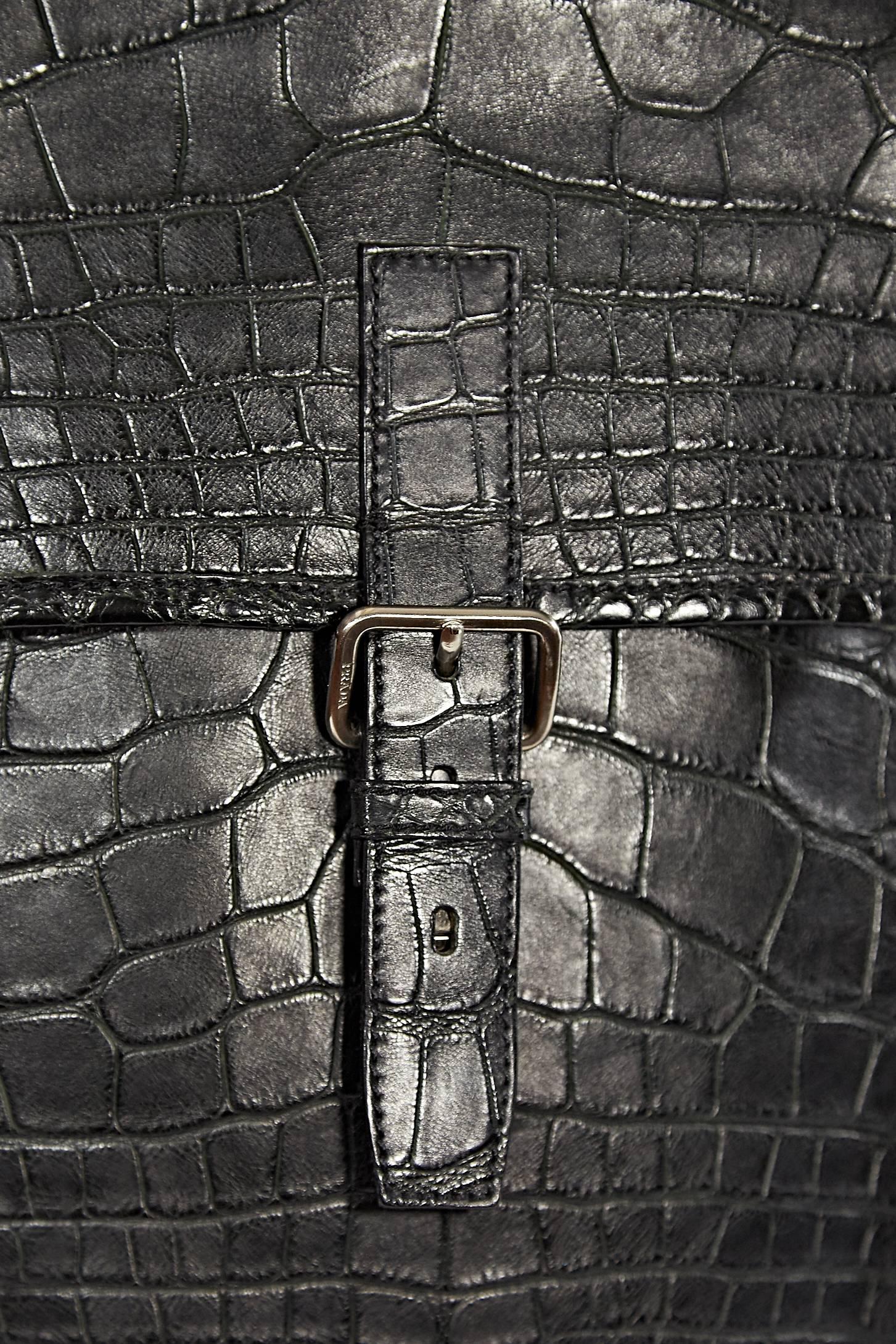 prada black crocodile bag