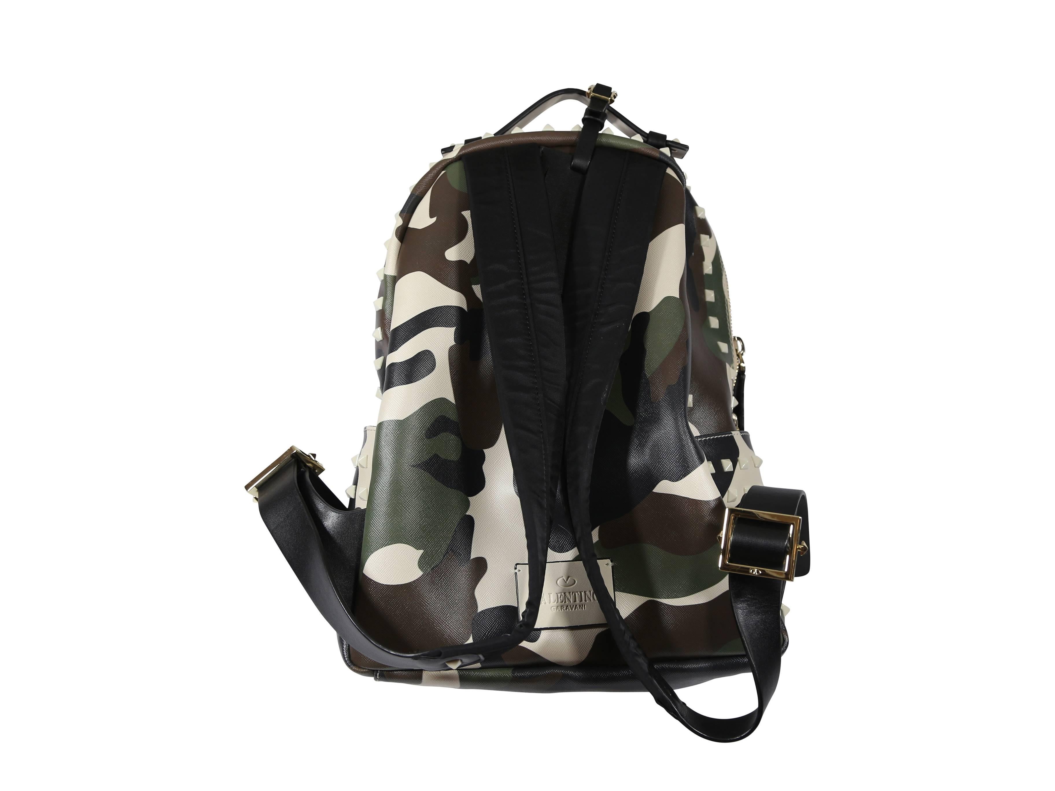 camouflage leather backpack