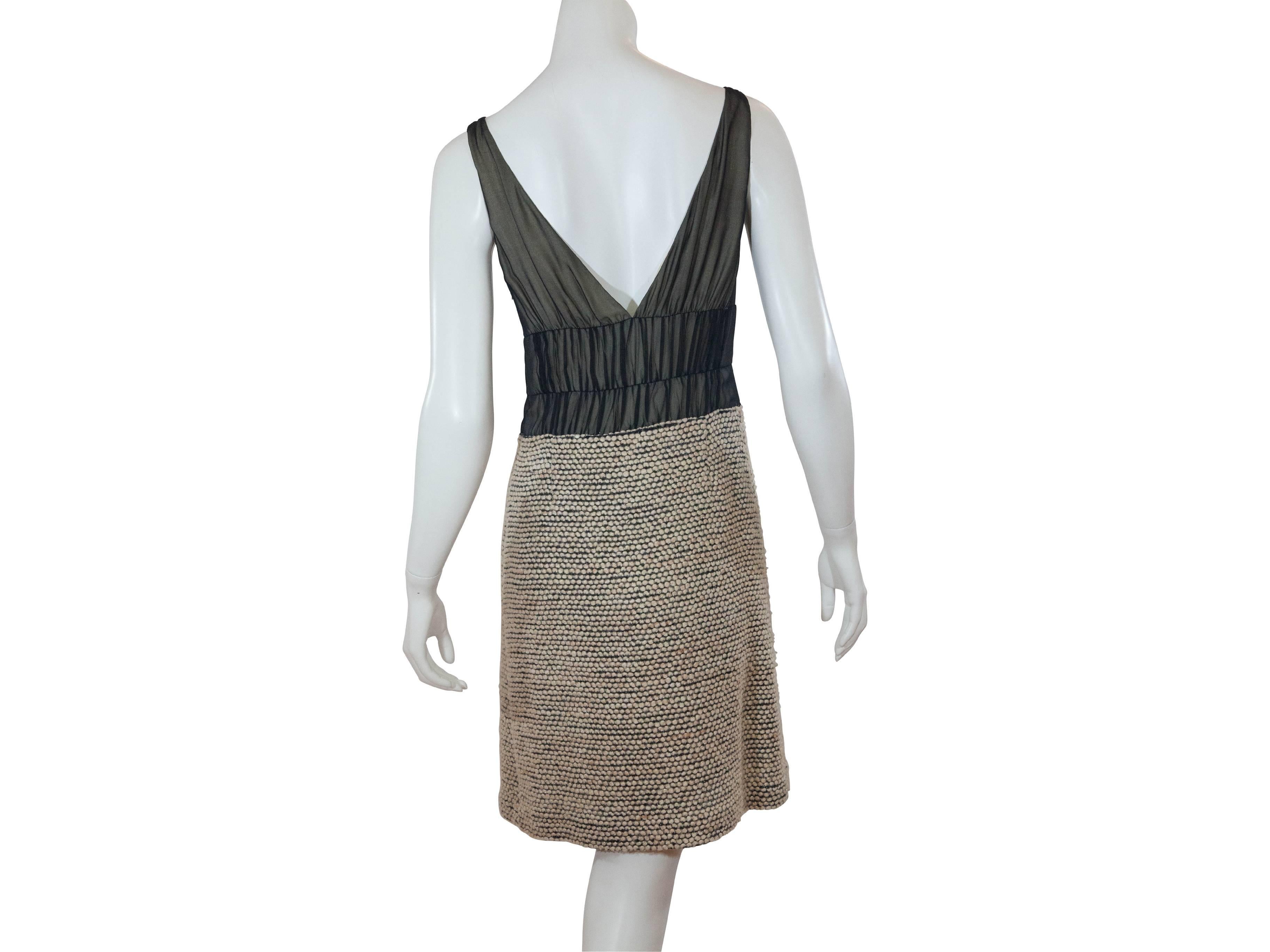 Women's J. Mendel Black Silk & Ivory Tweed Dress