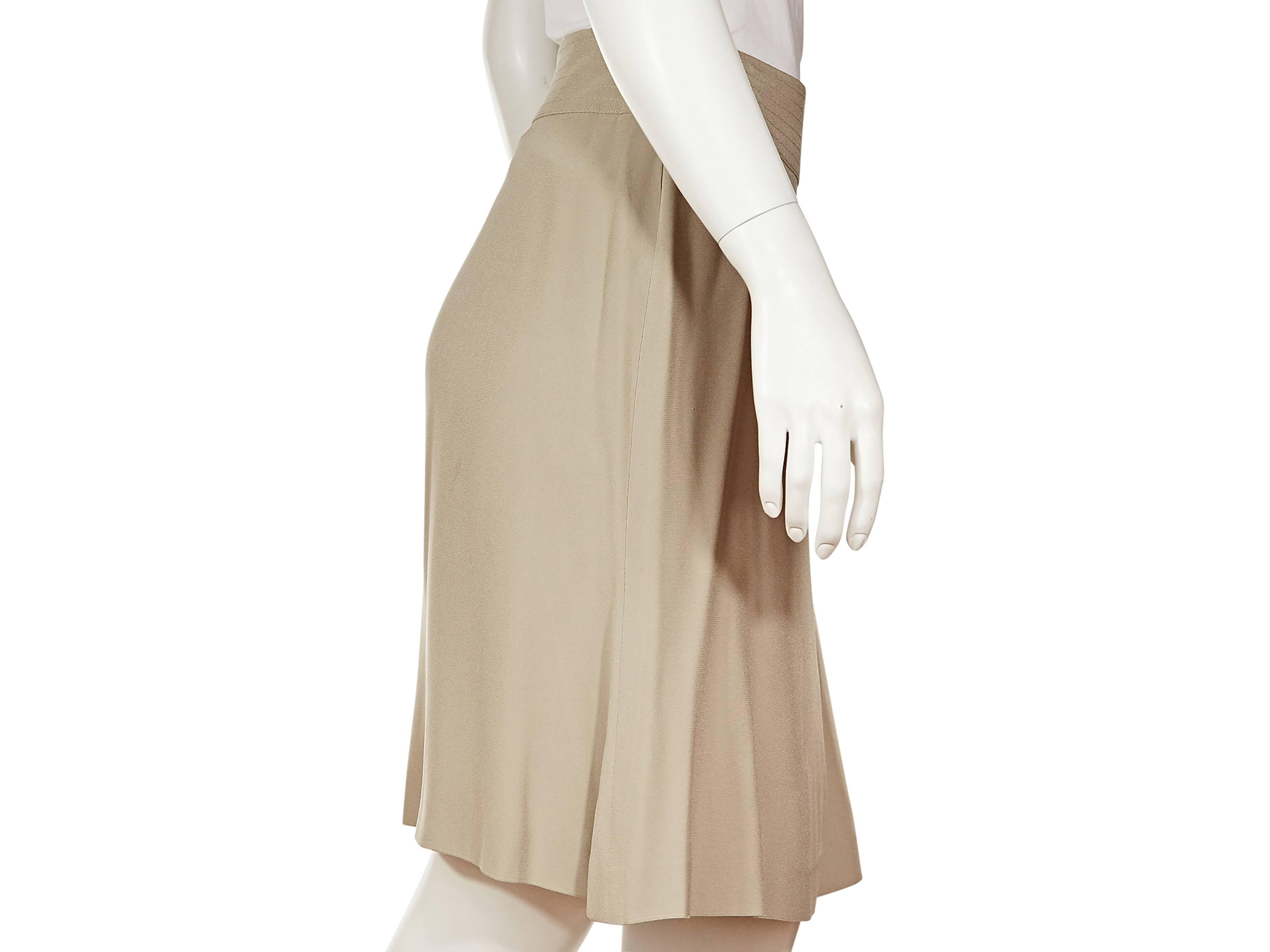 Tan Chanel Silk A-Line Skirt In Good Condition In New York, NY