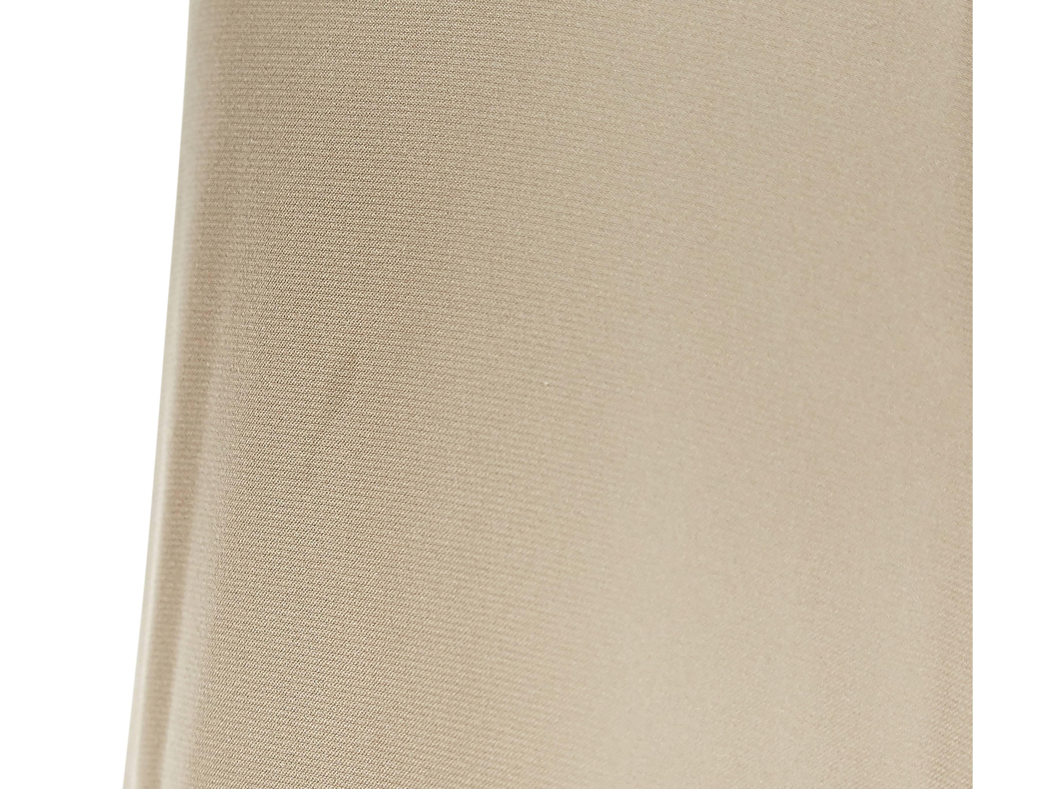 Women's Tan Chanel Silk A-Line Skirt