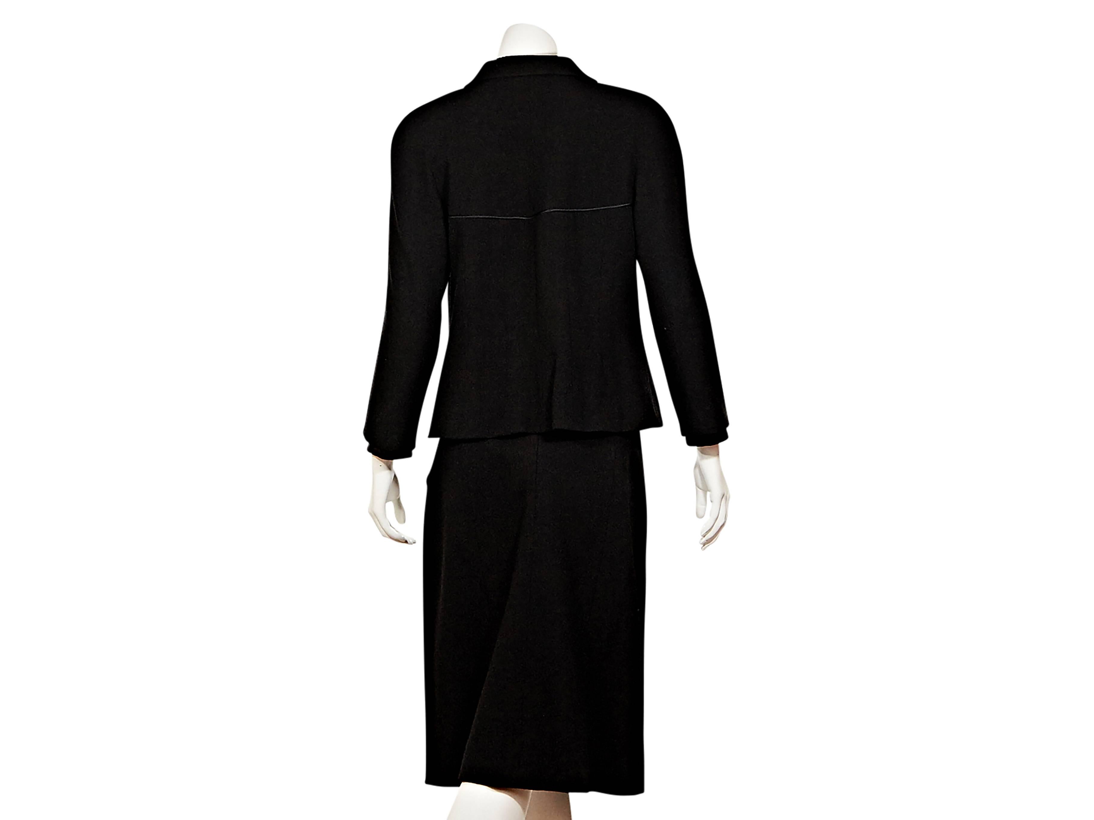 Black Chanel Wool & Silk Skirt Suit Set In Excellent Condition In New York, NY