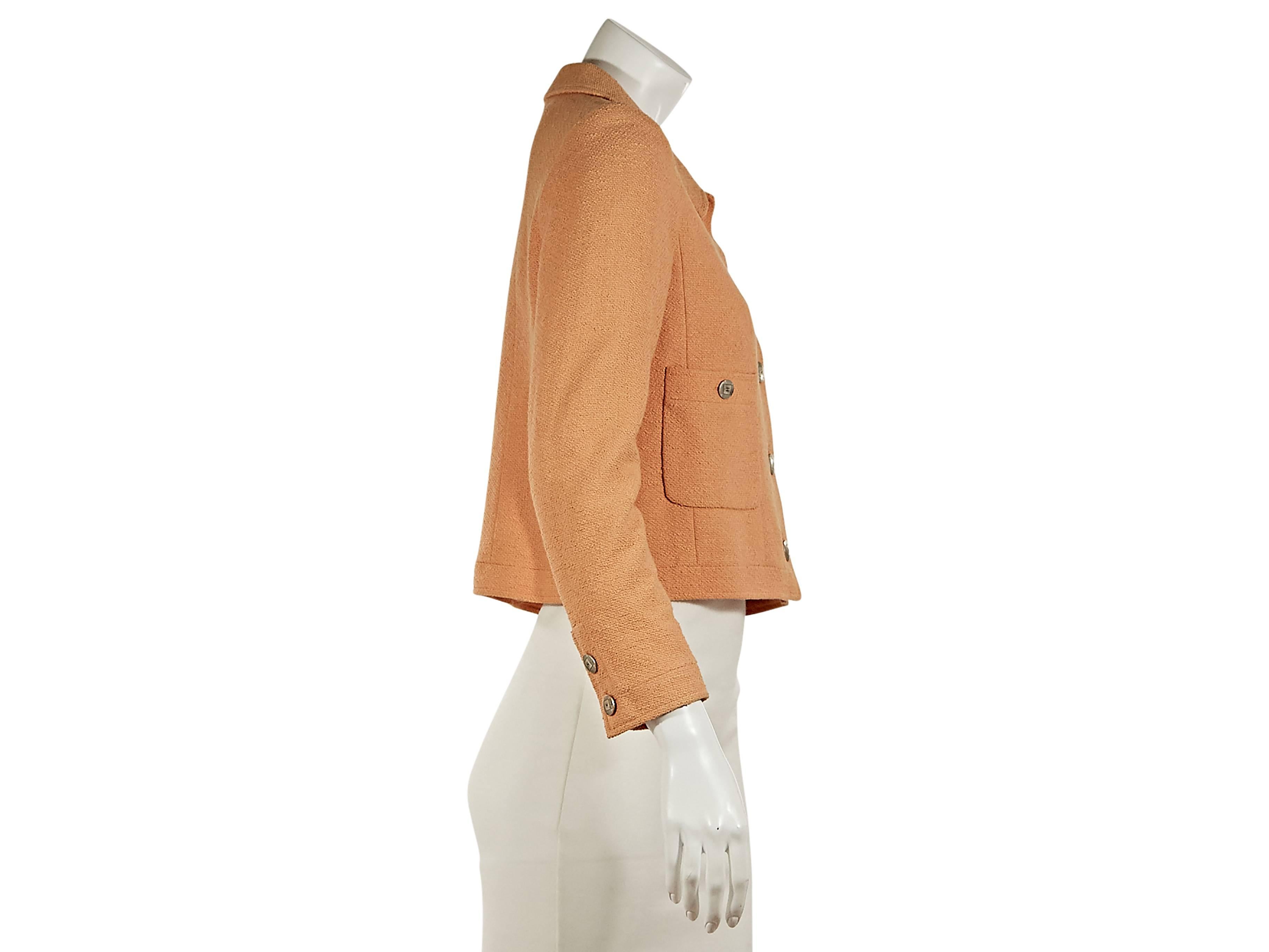 Orange Peach Chanel Textured Cotton Jacket