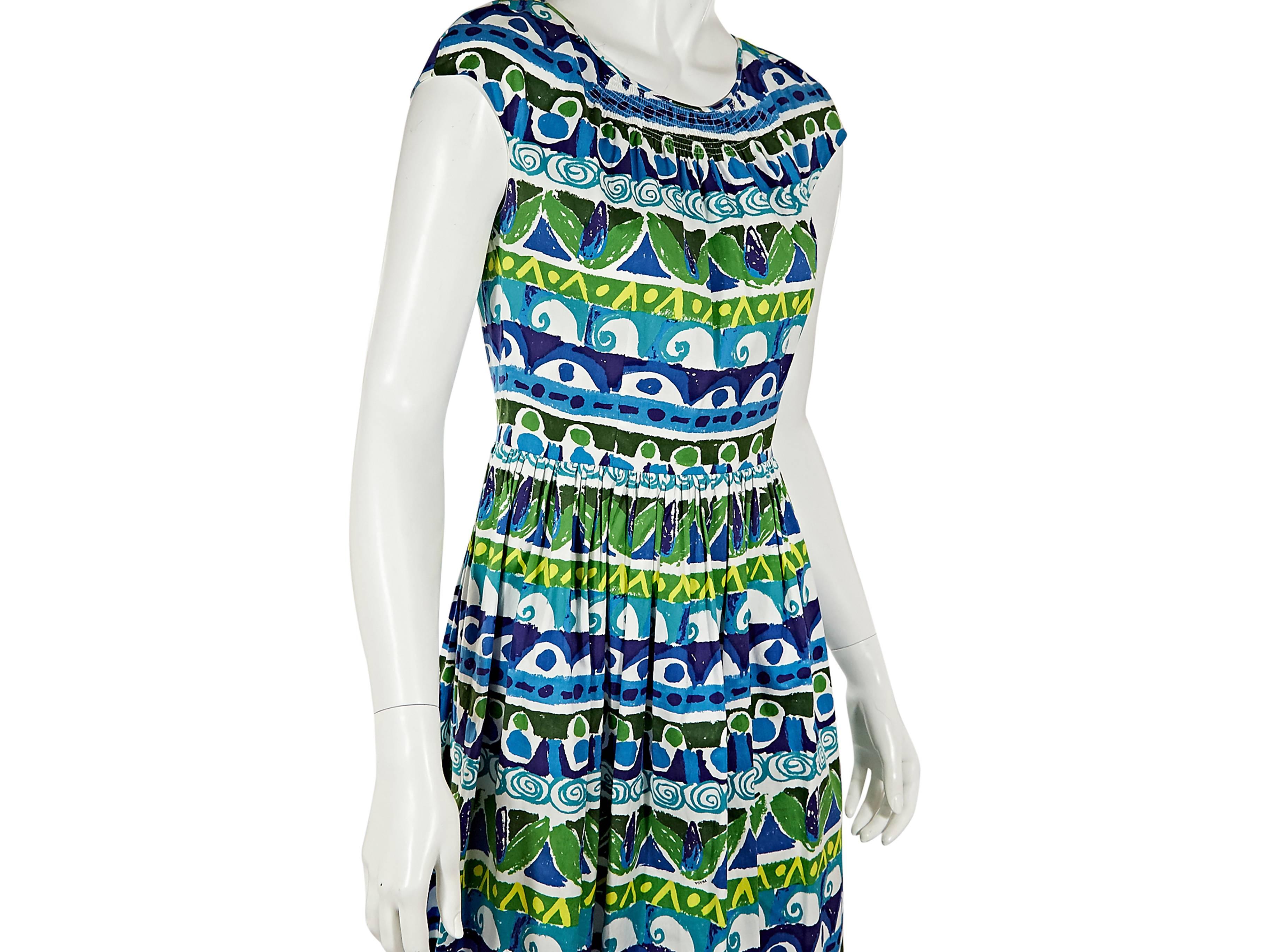 Multicolor Prada Printed Fit-and-Flare Dress In Excellent Condition In New York, NY