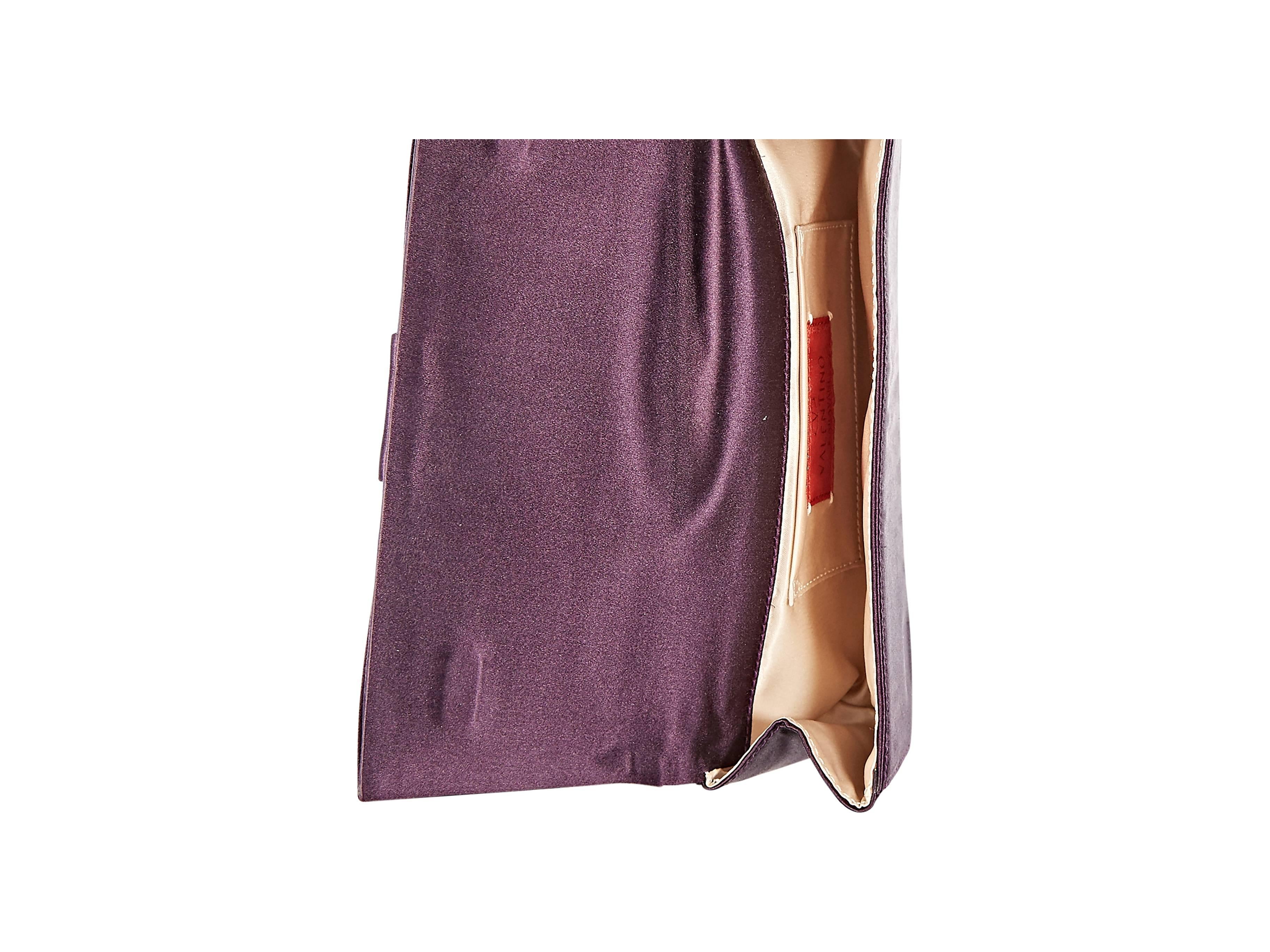 Purple Valentino Satin Clutch In Excellent Condition In New York, NY