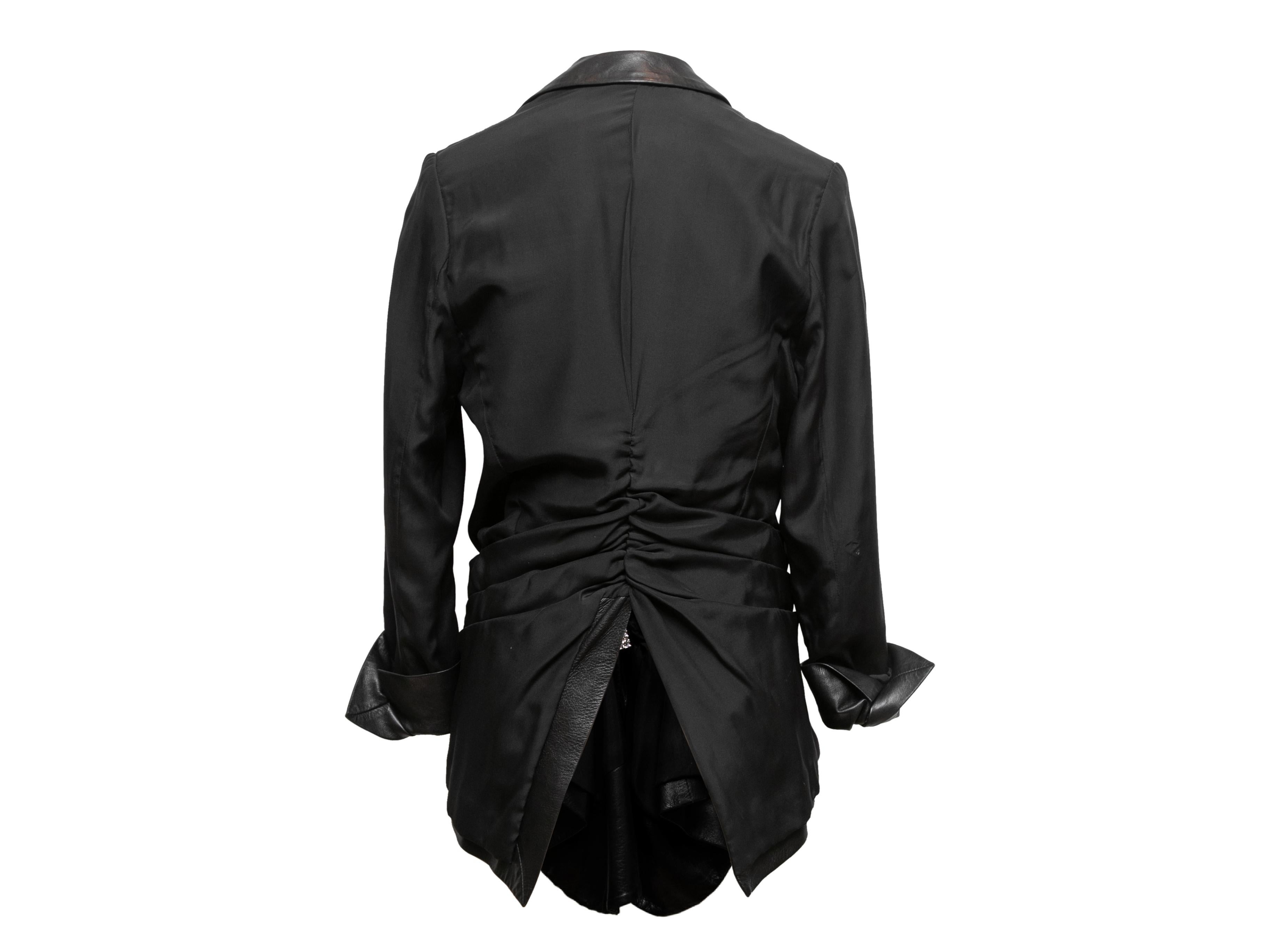 Black Christian Dior Leather-Trimmed Jacket Size US S/M In Good Condition For Sale In New York, NY