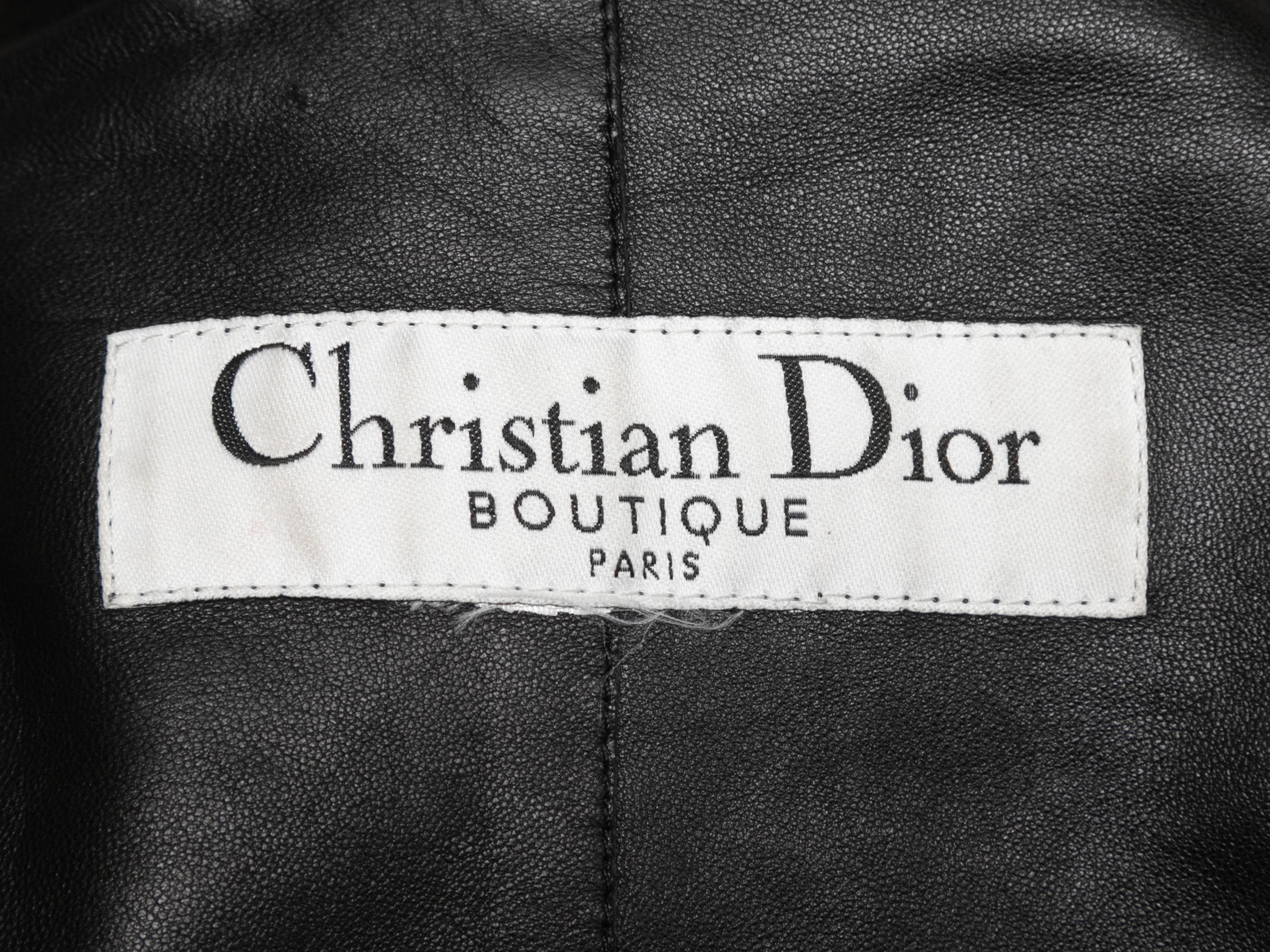 Black Christian Dior Leather-Trimmed Jacket Size US S/M For Sale 1