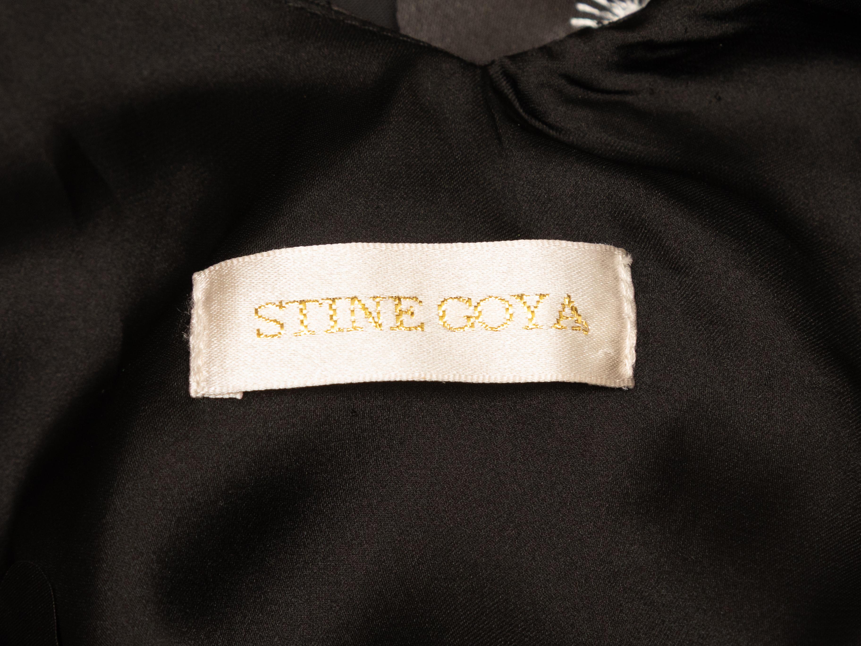 Nero Mini abito con applique floreali di Stine Goya in bianco e nero, taglia M. I. in vendita