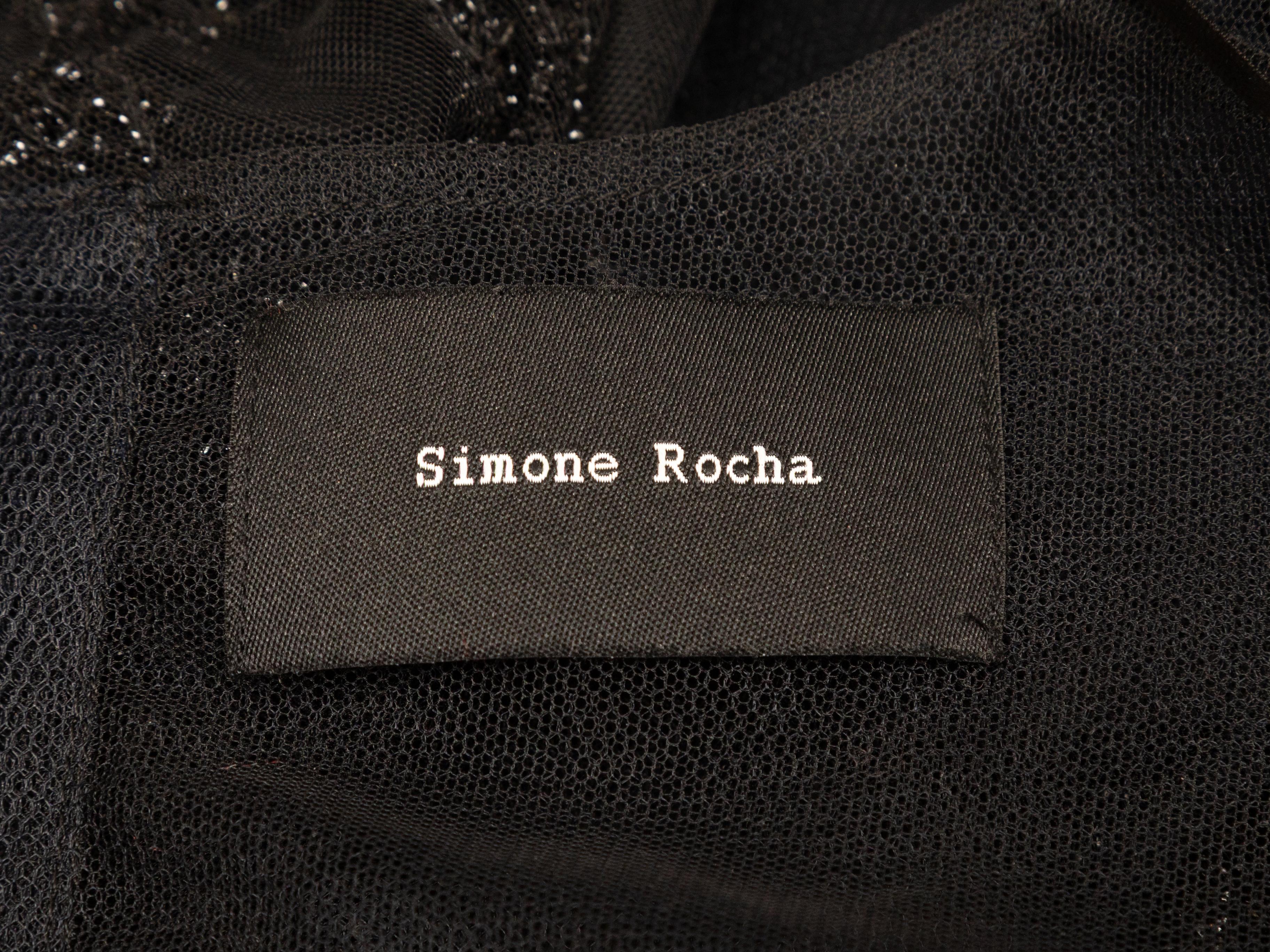 Donna Mini abito nero a rete trasparente di Simone Rocha taglia 10 UK in vendita