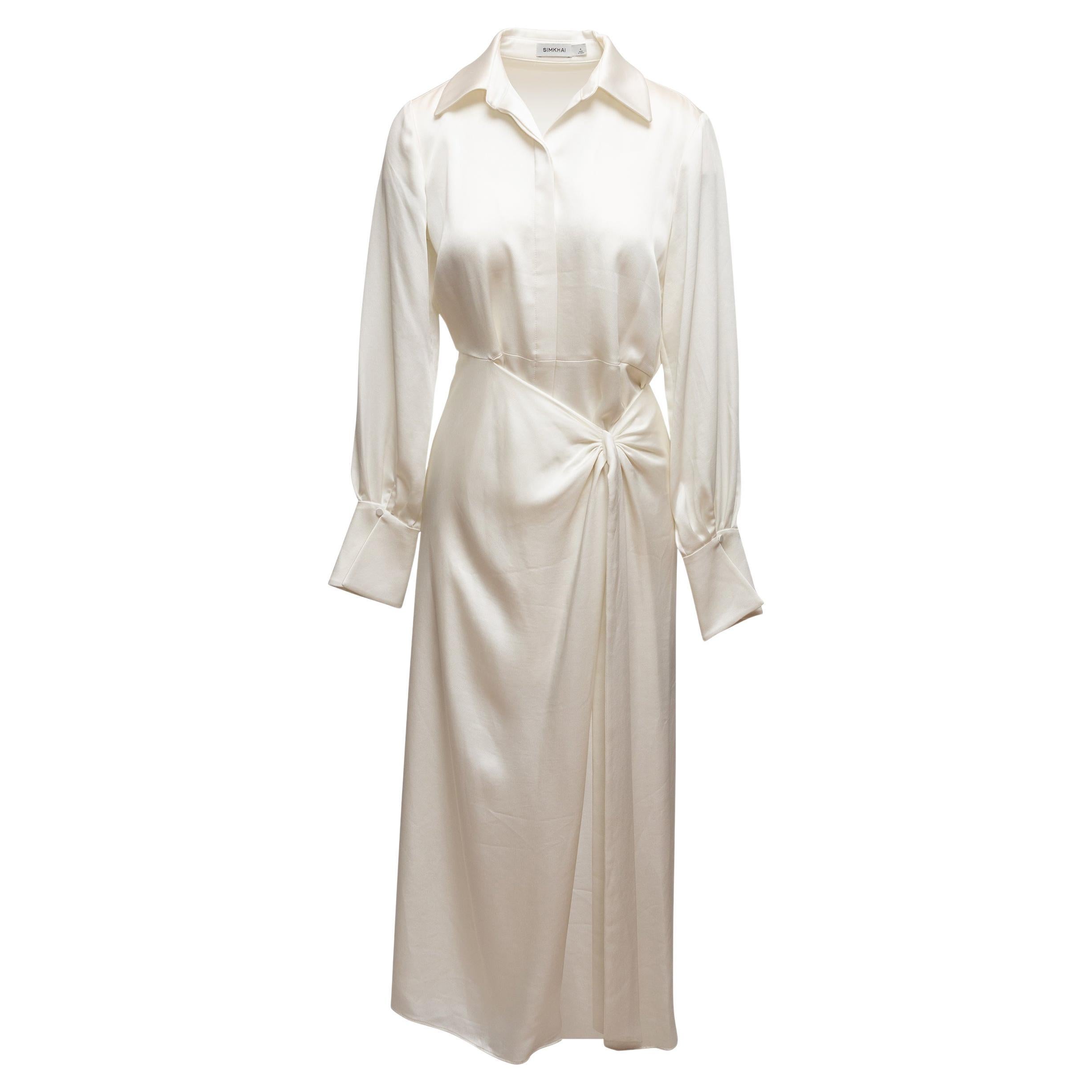 Robe longue en satin blanc Jonathan Simkhai Taille 4