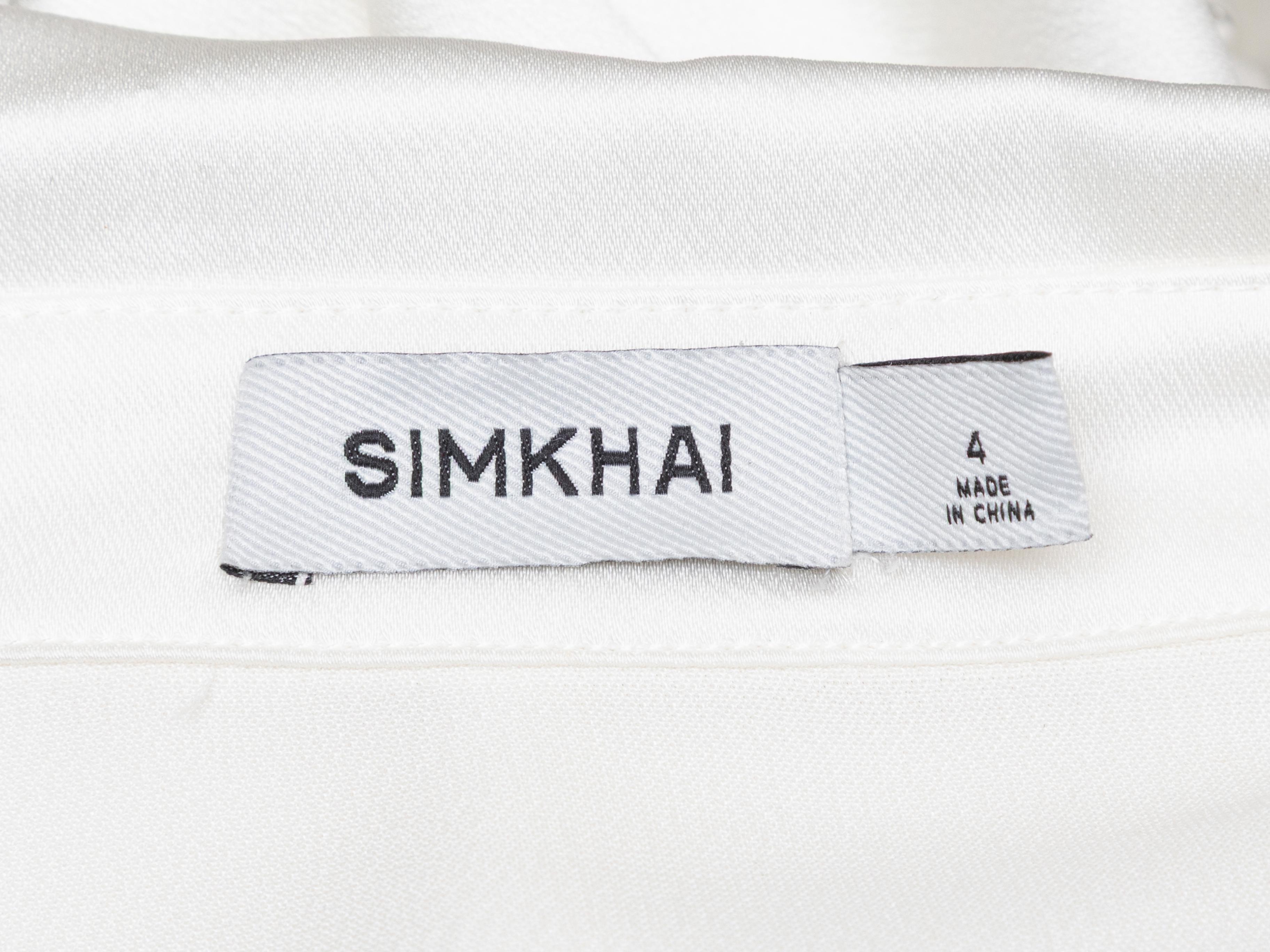 Robe longue en satin blanc Jonathan Simkhai Taille 4 en vente 1