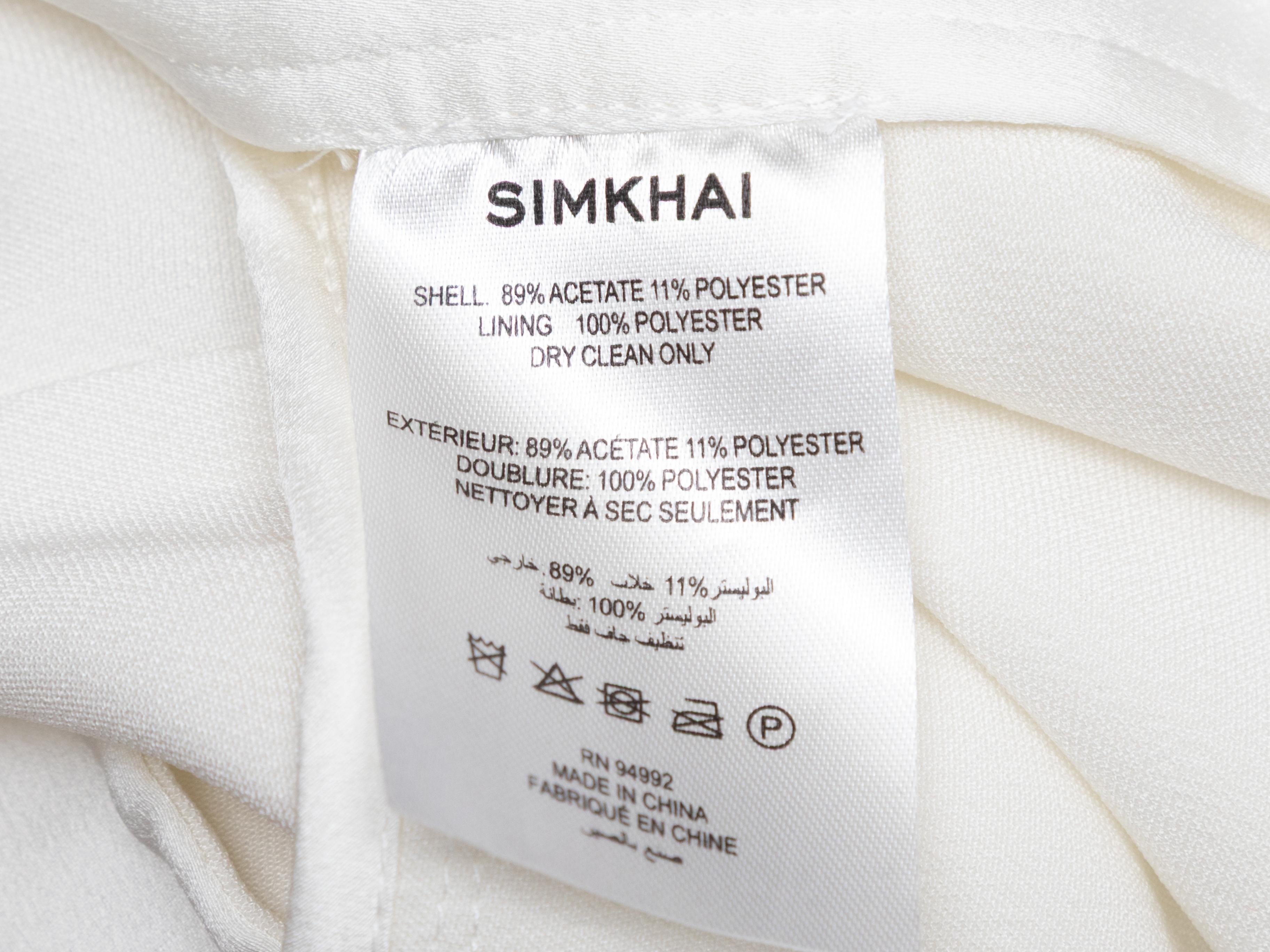 Blanc Robe longue en satin blanc Jonathan Simkhai Taille 4 en vente