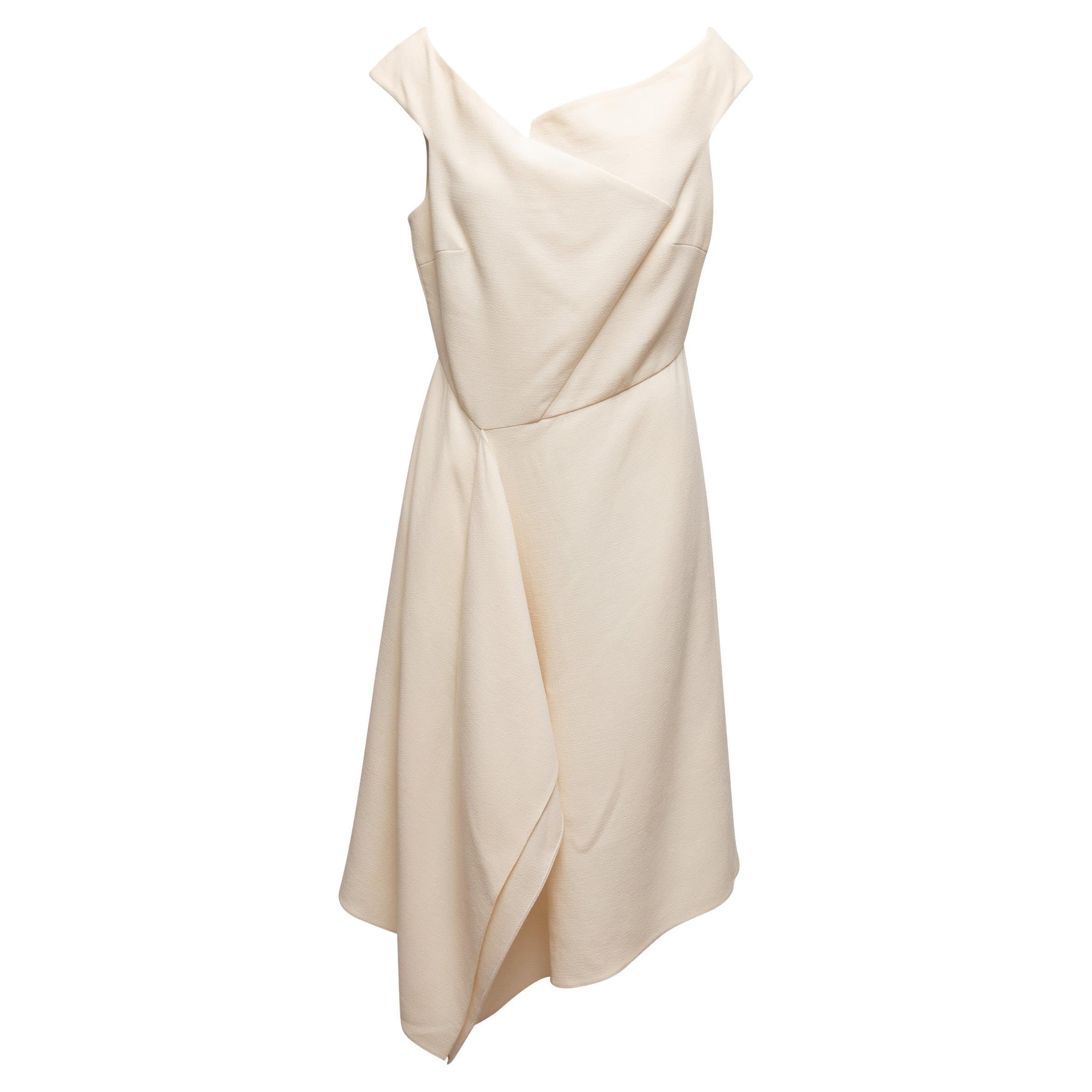Robe sans manches en laine crème Roland Mouret Taille 12