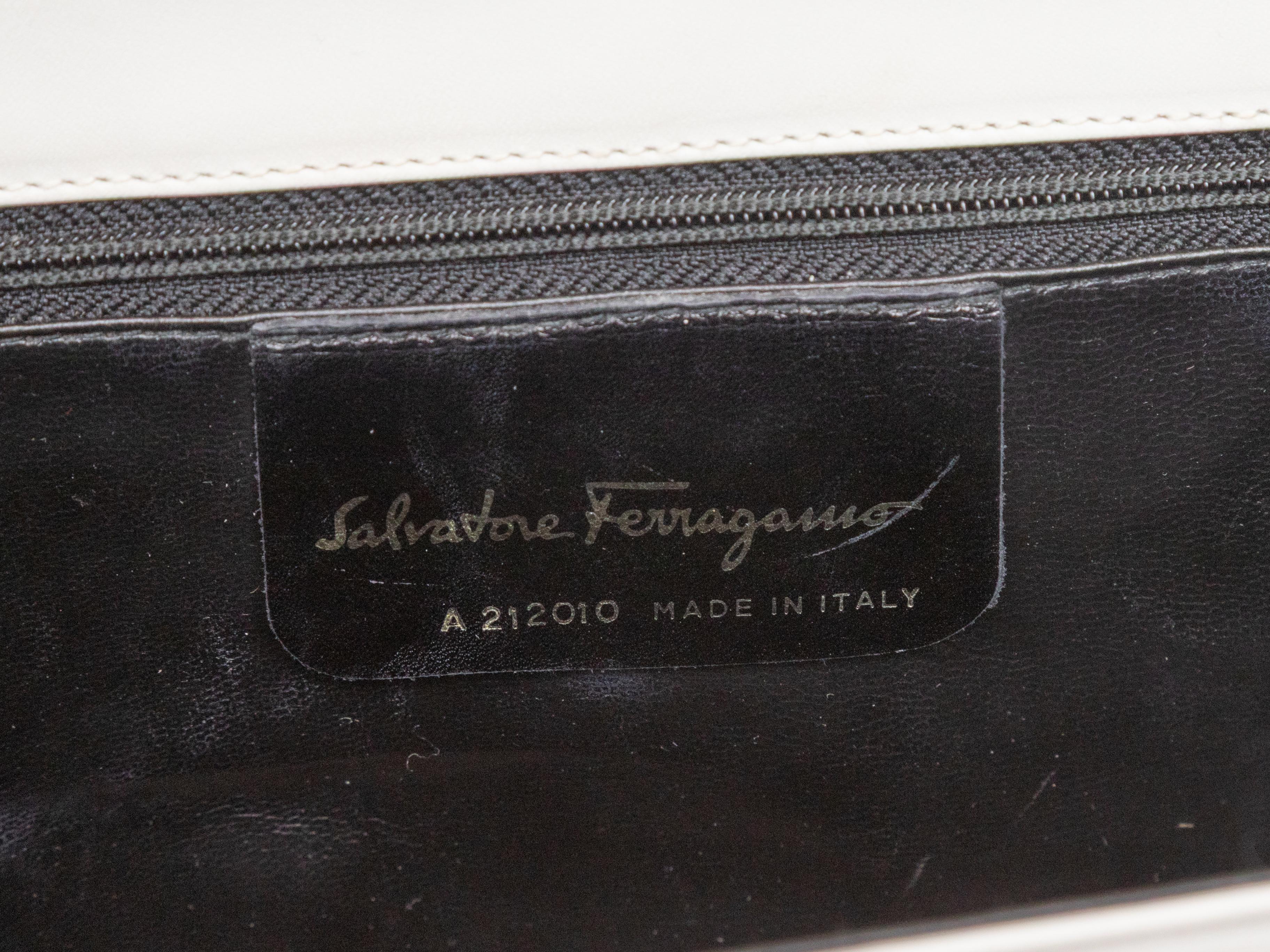 Sac à bandoulière en cuir blanc et noir Salvatore Ferragamo en vente 2