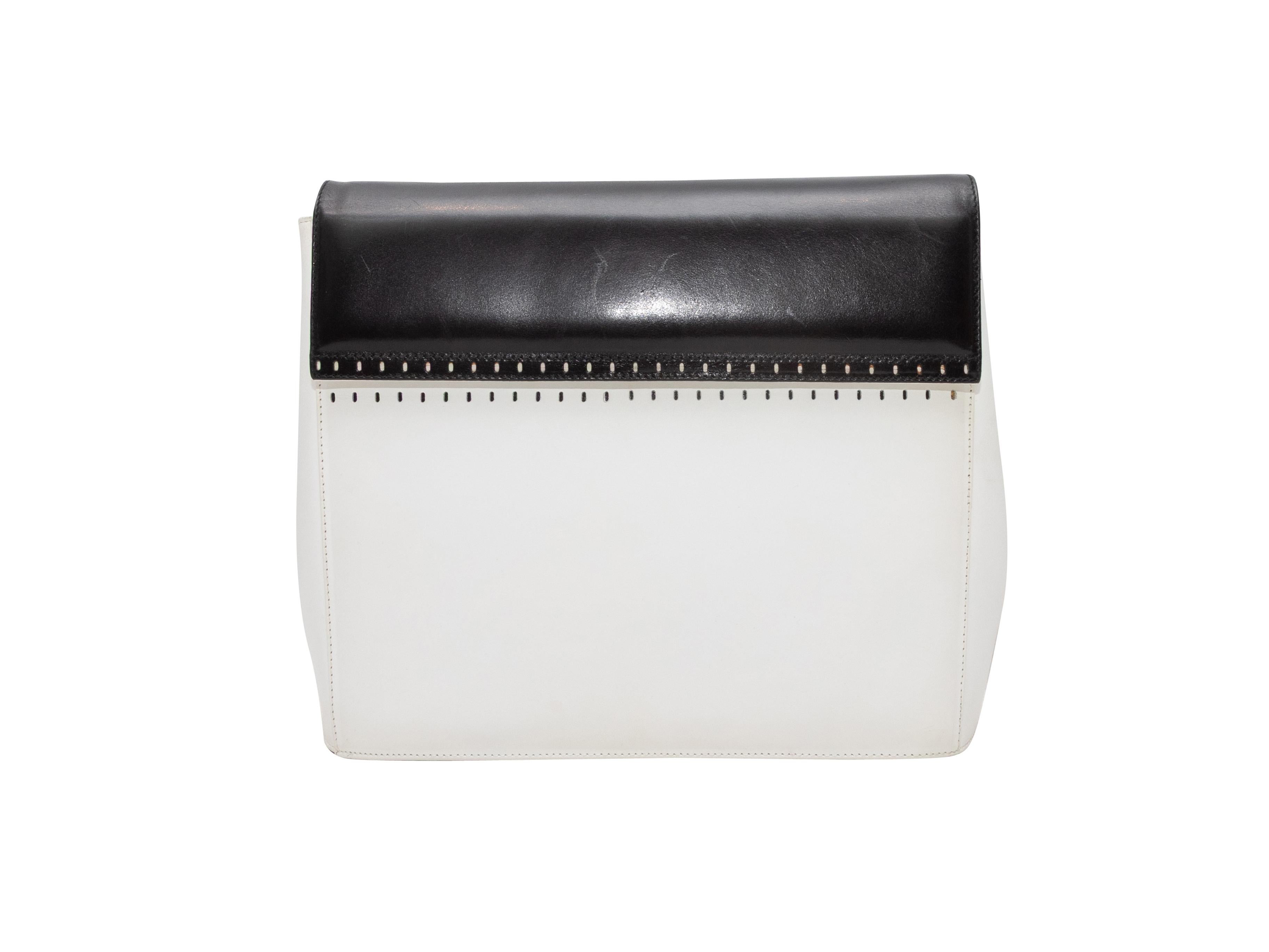 Sac à bandoulière en cuir blanc et noir Salvatore Ferragamo Bon état - En vente à New York, NY