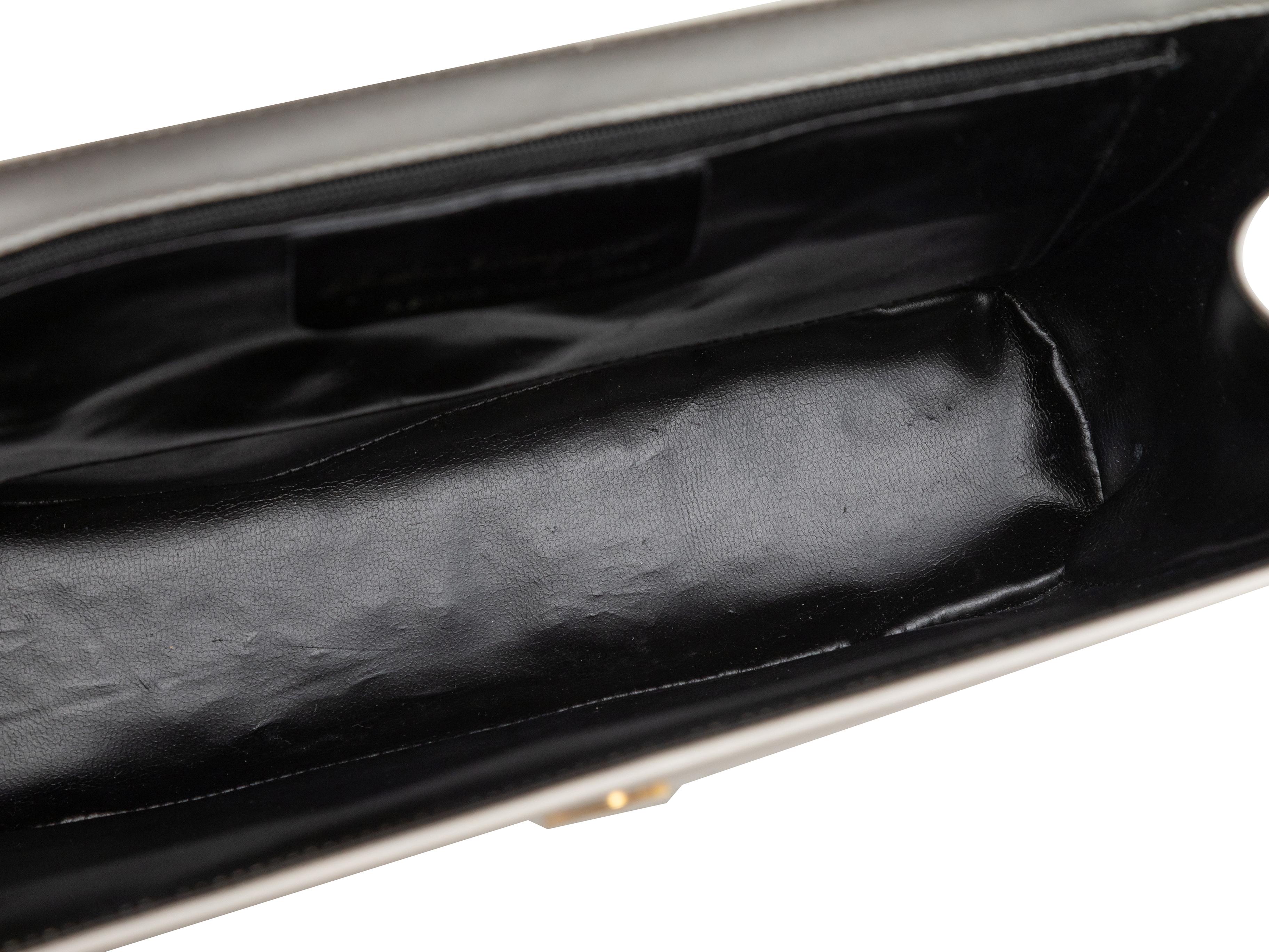Sac à bandoulière en cuir blanc et noir Salvatore Ferragamo en vente 1