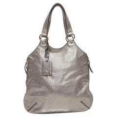 A. Silver Yves Saint Laurent Small Tribute Tote