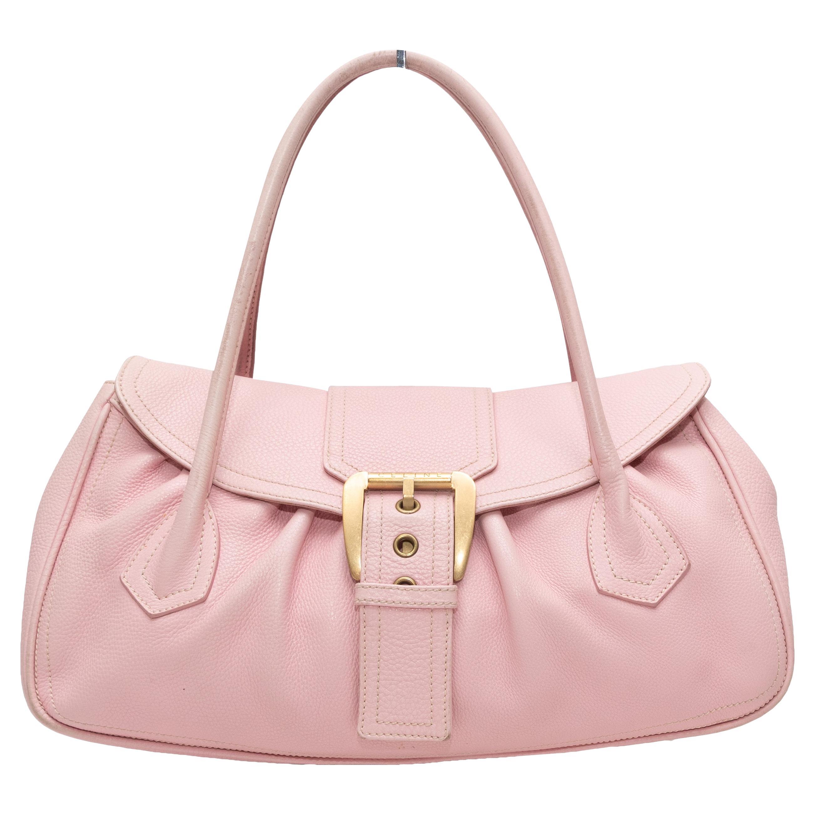 Vintage Light Pink Celine Early 2000s Large Handbag en vente