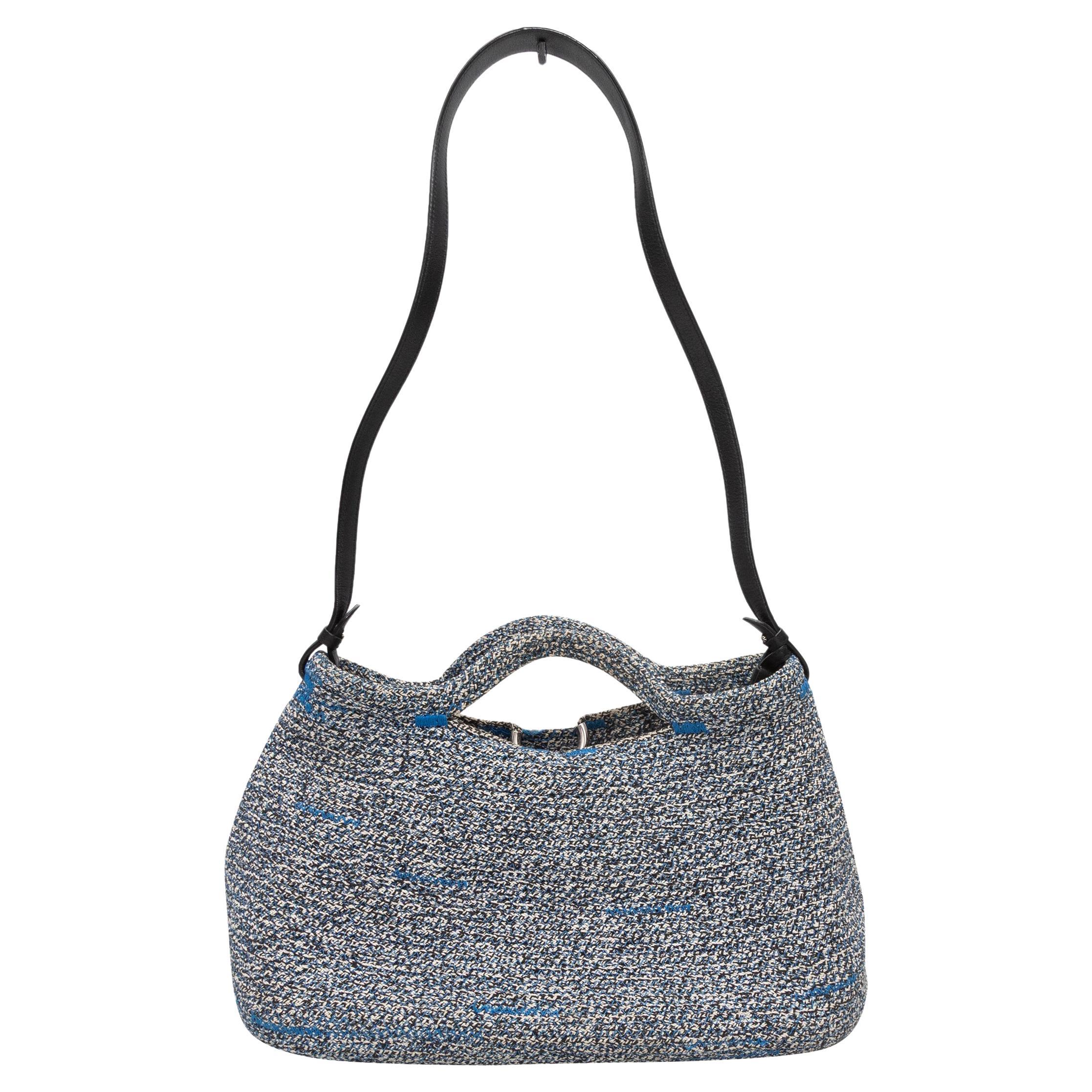 Borsa a tracolla Balenciaga Navy in tessuto in vendita