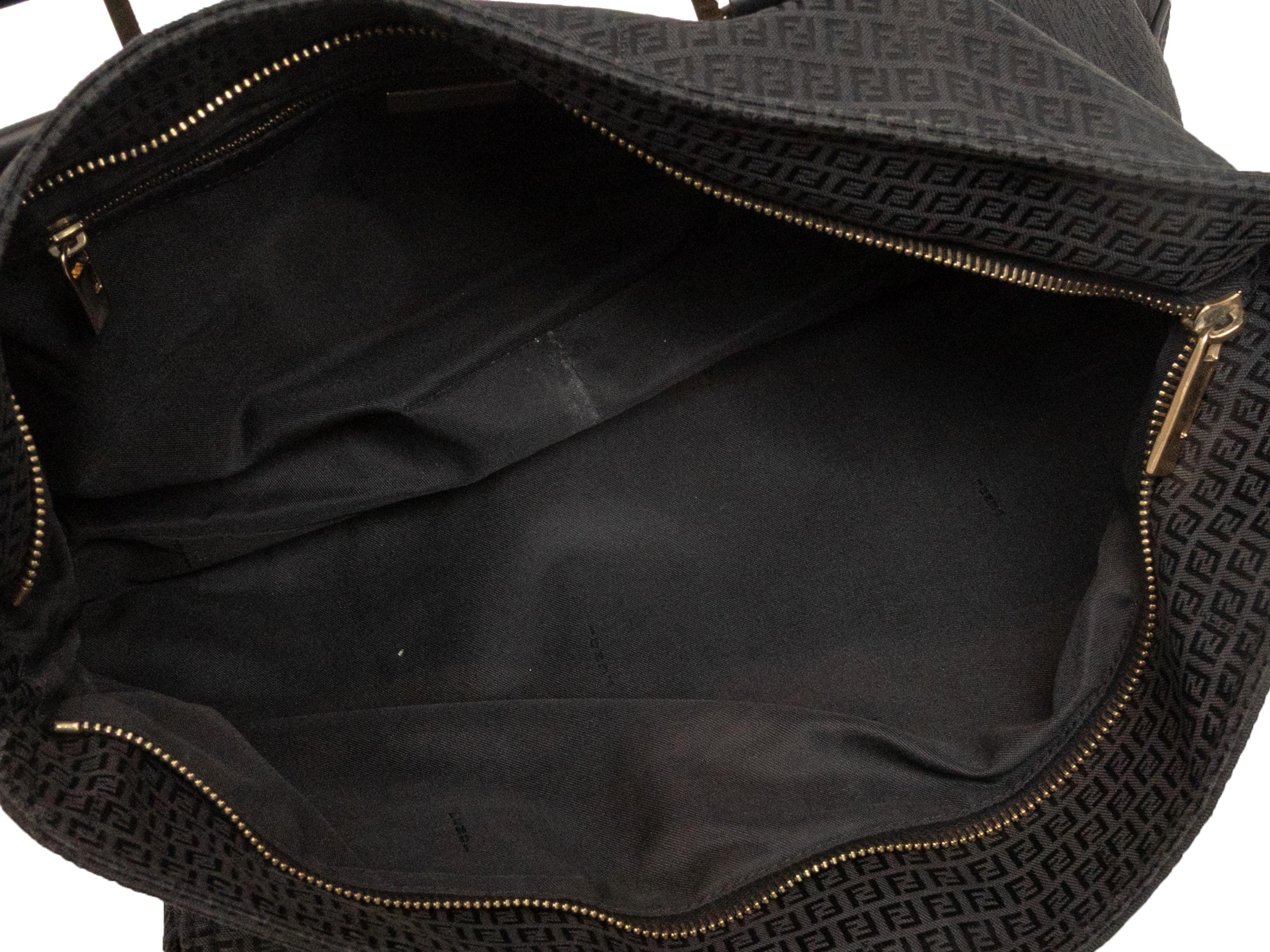 Sac à main noir à boucle Fendi Zucchino Pour femmes en vente