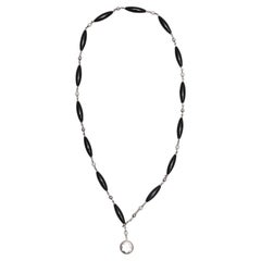 Collar de plata de ley de Montblanc con colgante de perlas y abalorios