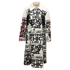 Black & Multicolor Libertine Allover Graphic Print Trench Coat Size US M
