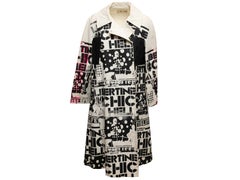 Black & Multicolor Libertine Allover Graphic Print Trench Coat Size US M