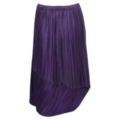 Purple Issey Miyake Wool-Blend Plisse Skirt Designer Size 2