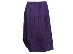 Purple Issey Miyake Wool-Blend Plisse Skirt Designer Size 2